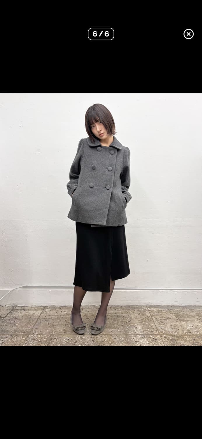 츠모리 치사토 그레이 퍼프 코트 상품이미지6