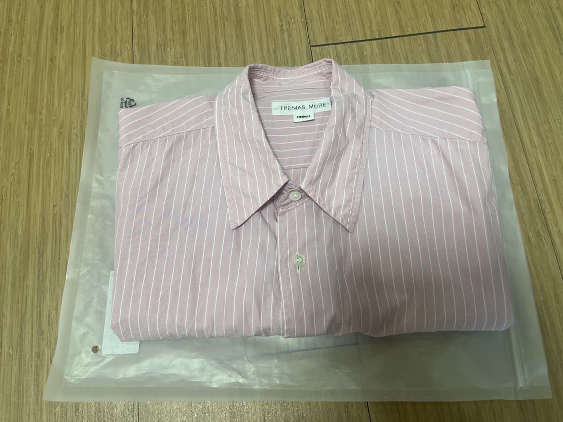 [M] 토마스모어 레인 스트라이프 셔츠 핑크바오 상품이미지4