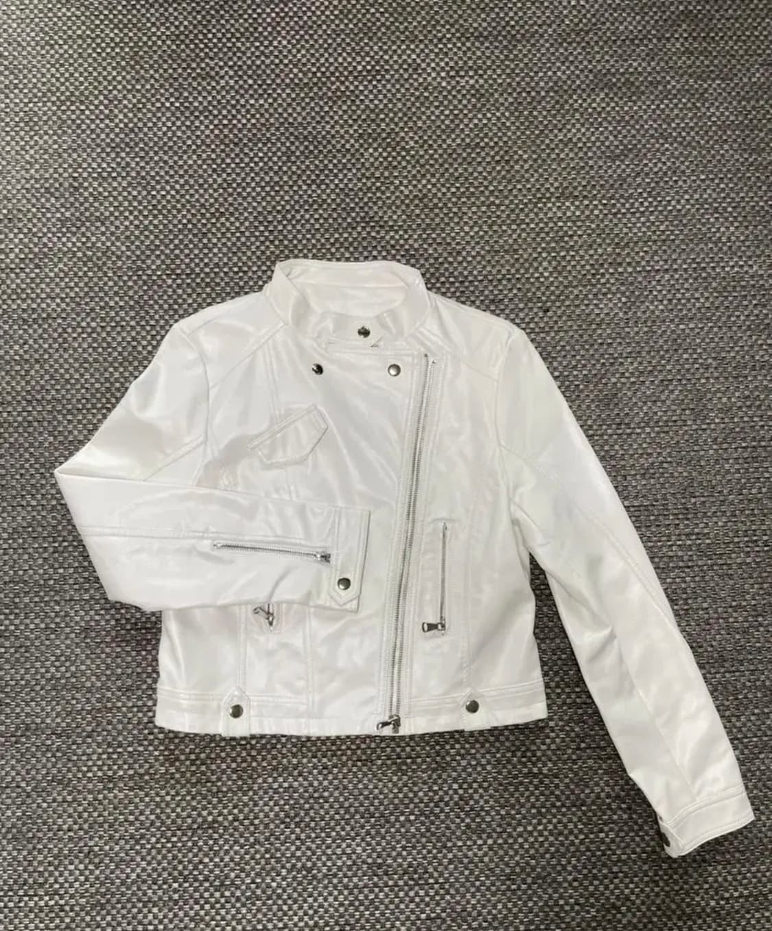 화이트 레더자켓 상품이미지2