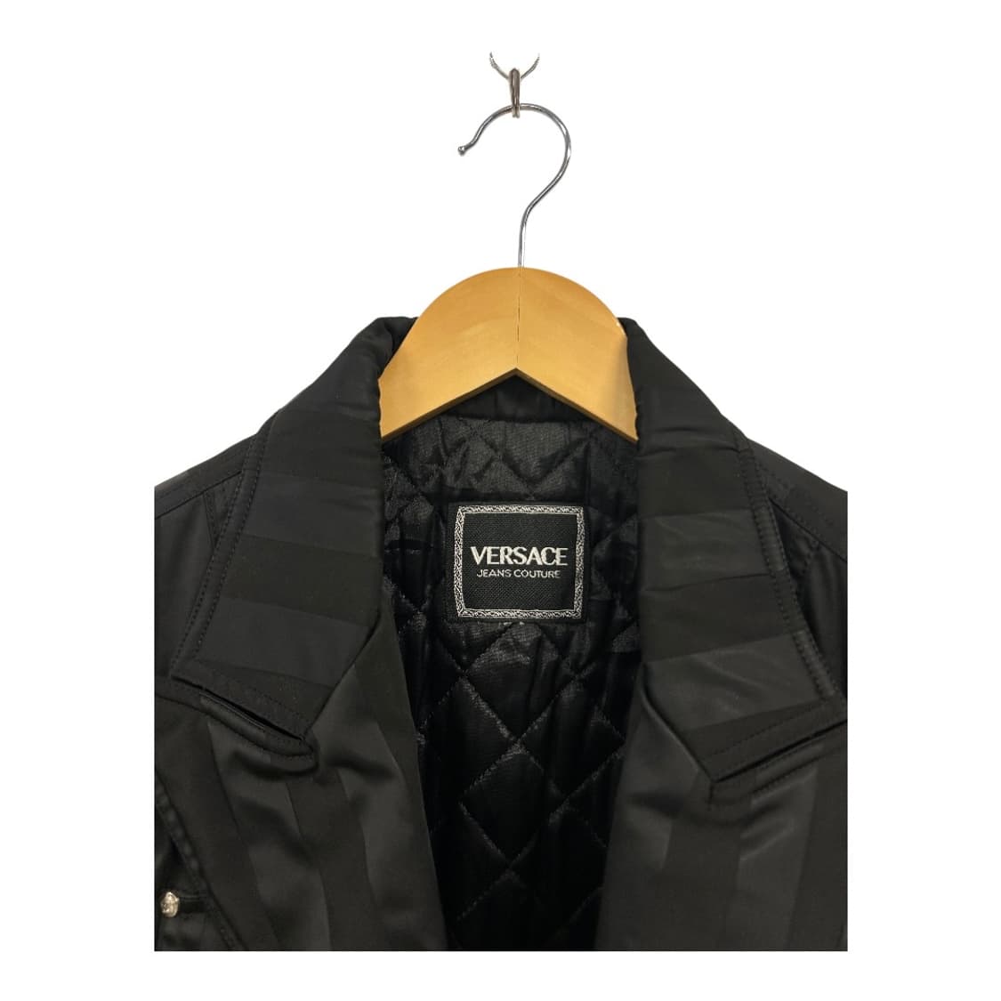 W-M)베르사체 진스 꾸띄르 90s 스트라이프 메두사 버튼 사파리 자켓  상품이미지5
