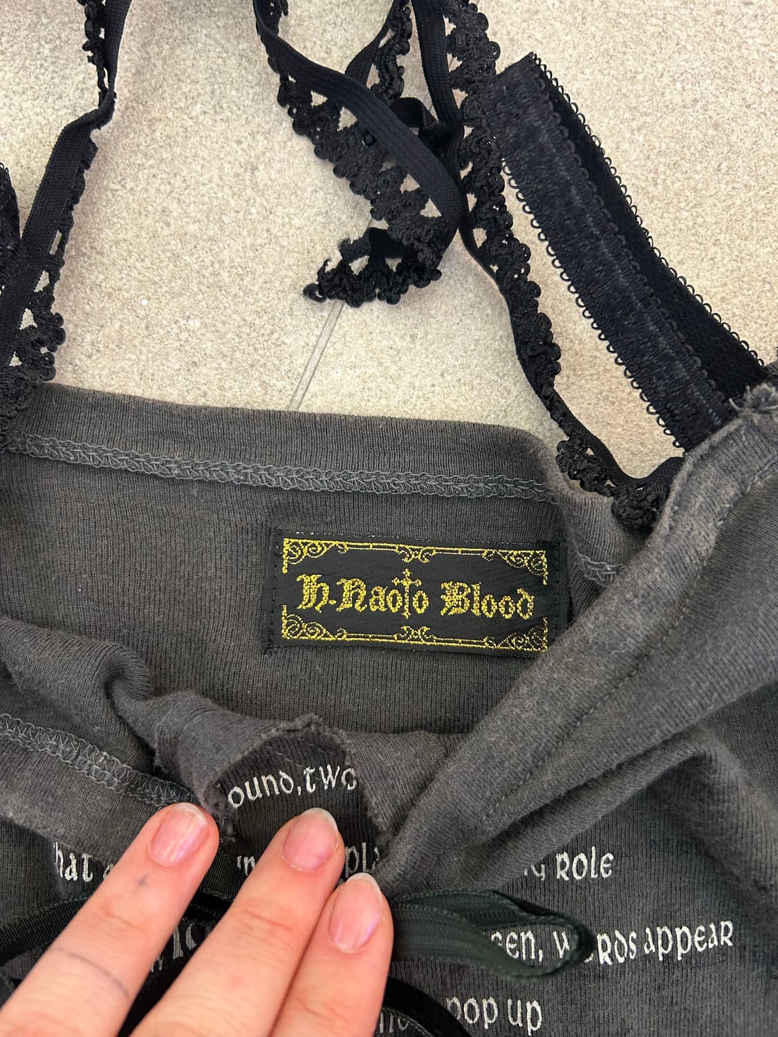 h.naoto 그레이 레터링 옾숄 반팔 상품이미지4