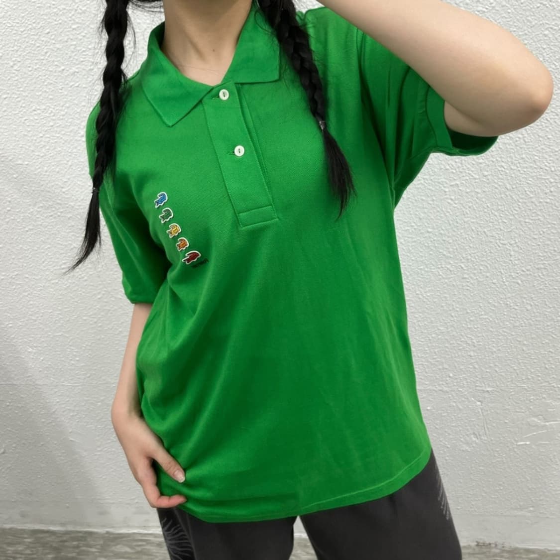 라코스테X폴라로이드 그린 pk 반팔 상품이미지5