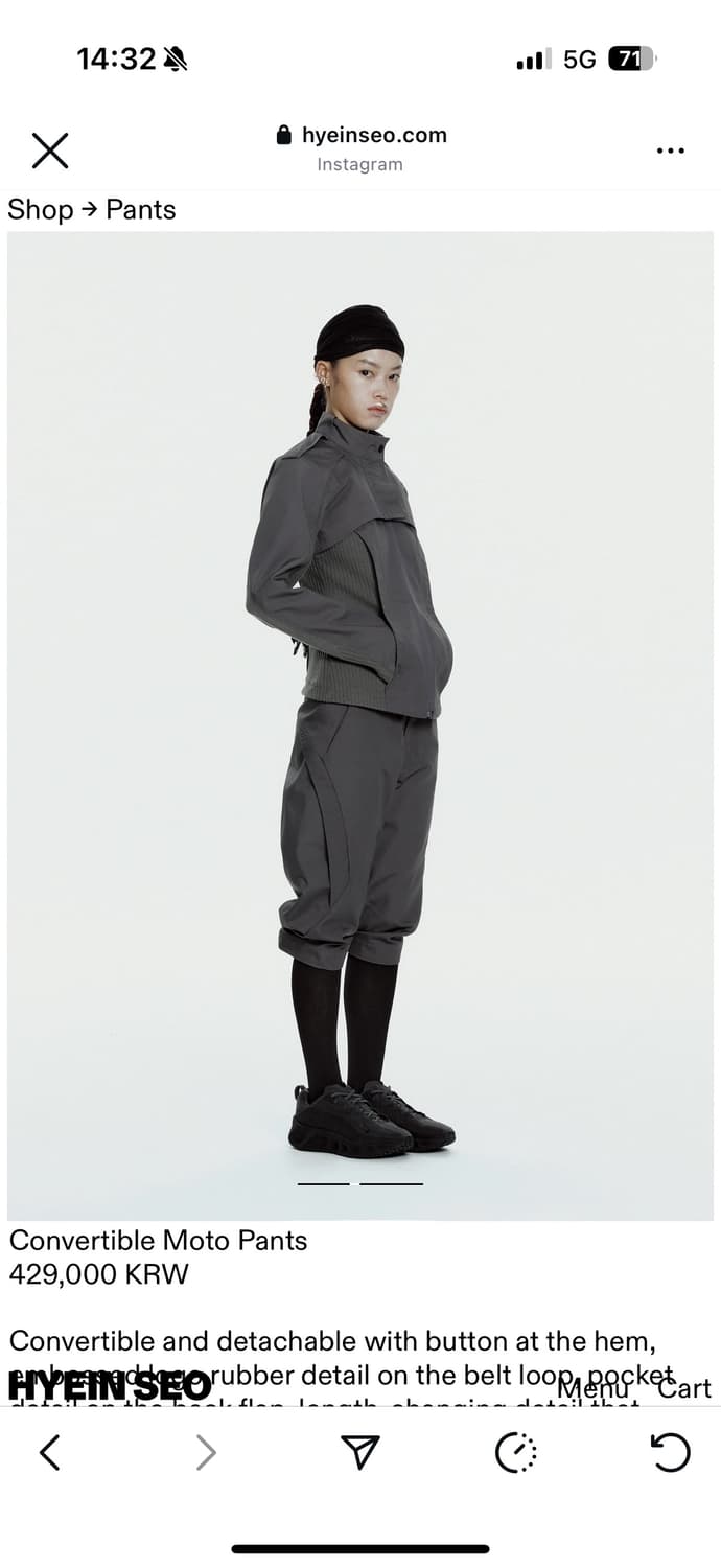 Convertible Moto Pants charcoal size 1 상품이미지7