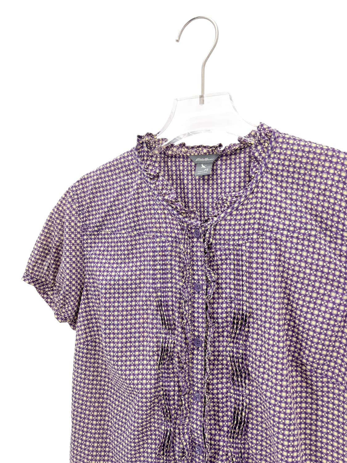 에디바우어 핀턱 셔링 반팔 블라우스 상품이미지5