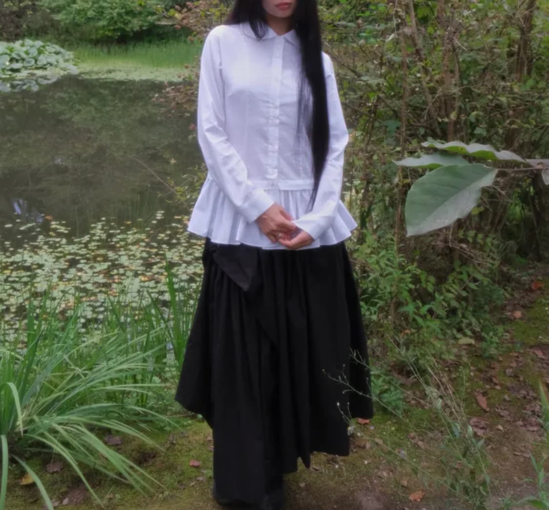 플레어업 프릴셔츠 화이트 상품이미지1