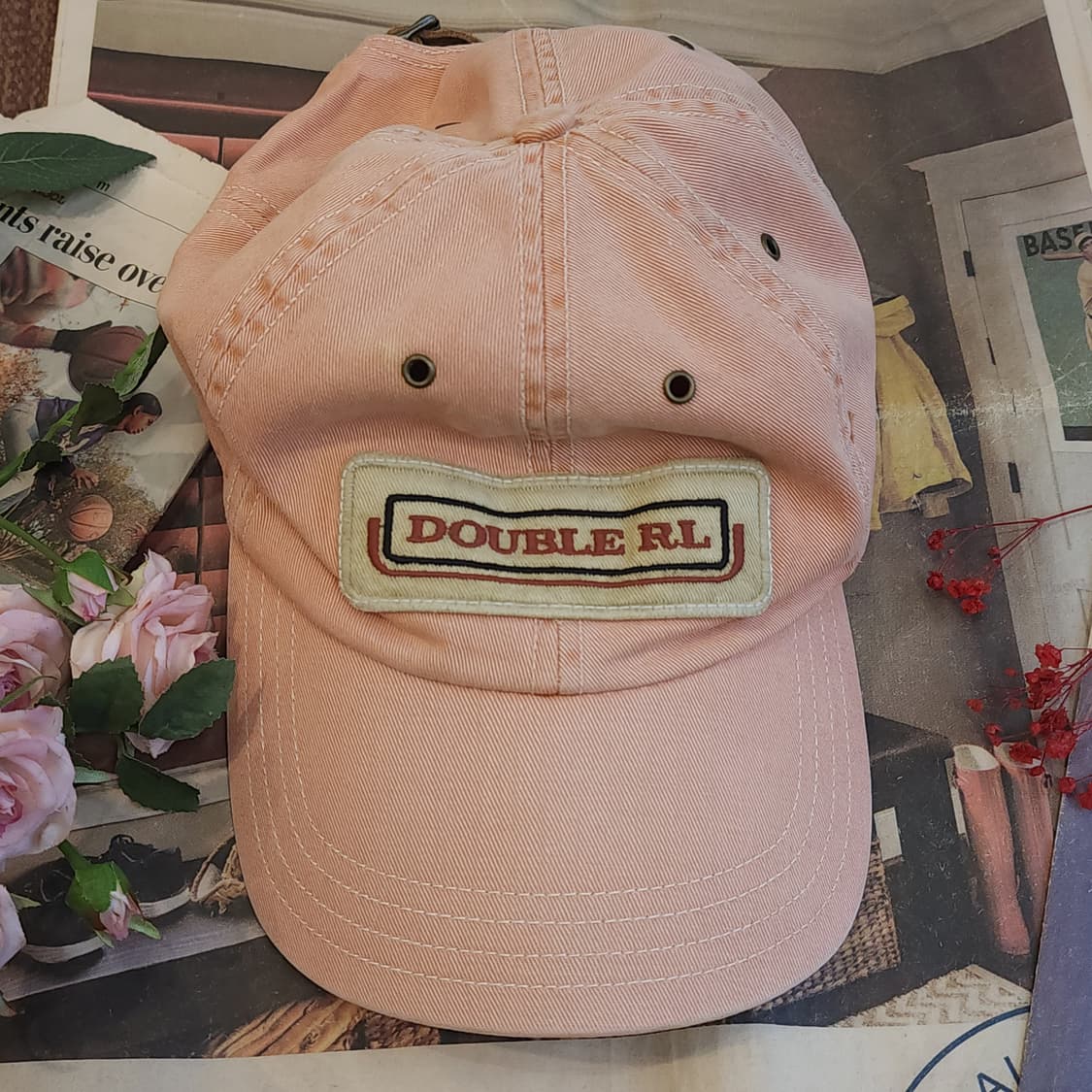 더블알엘 캡모자 트러커 캡모자 핑크 한정판 원형 F 상품이미지1
