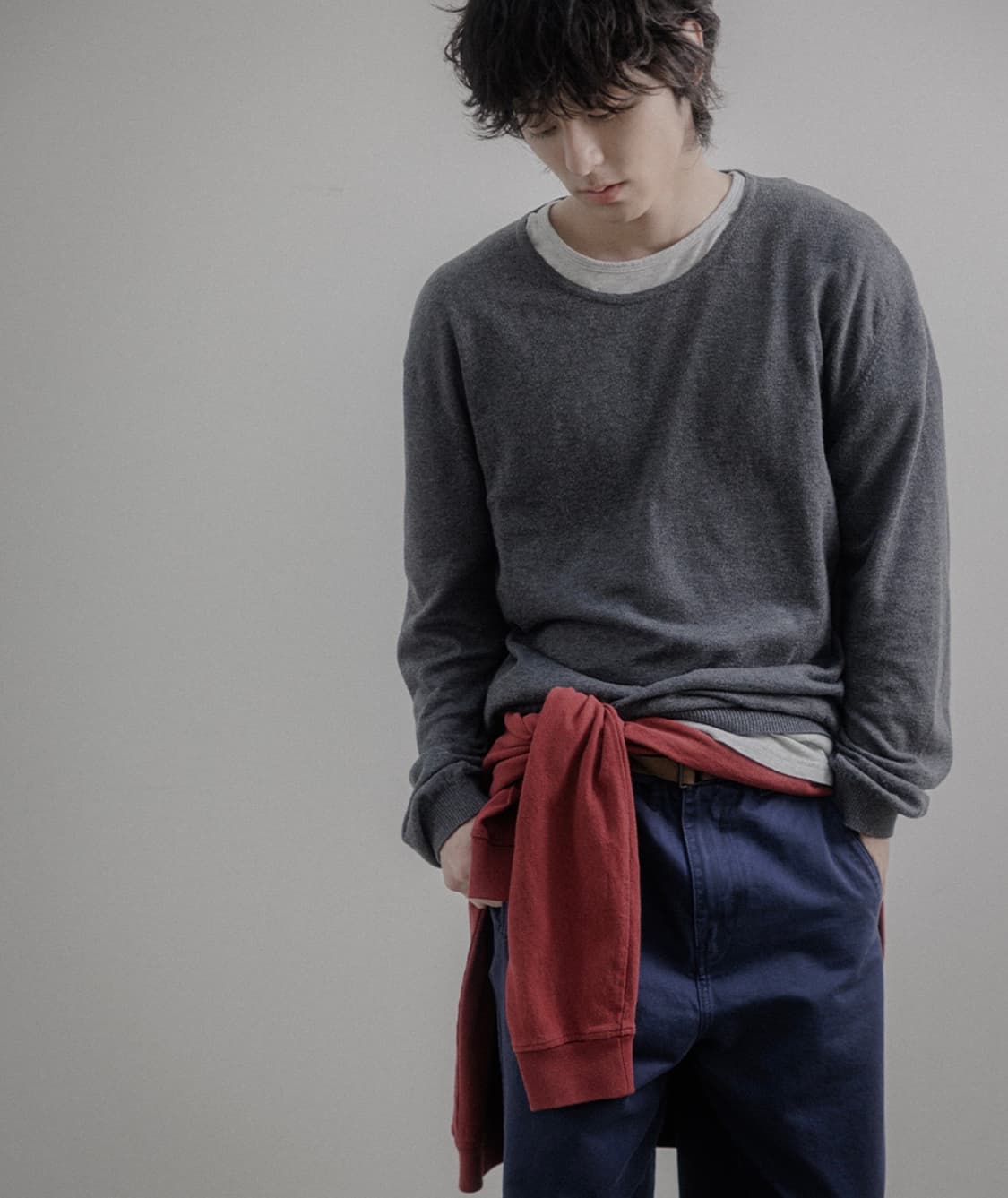 125 Silky Round Neck Knit - Mare Gray(L) 상품이미지3