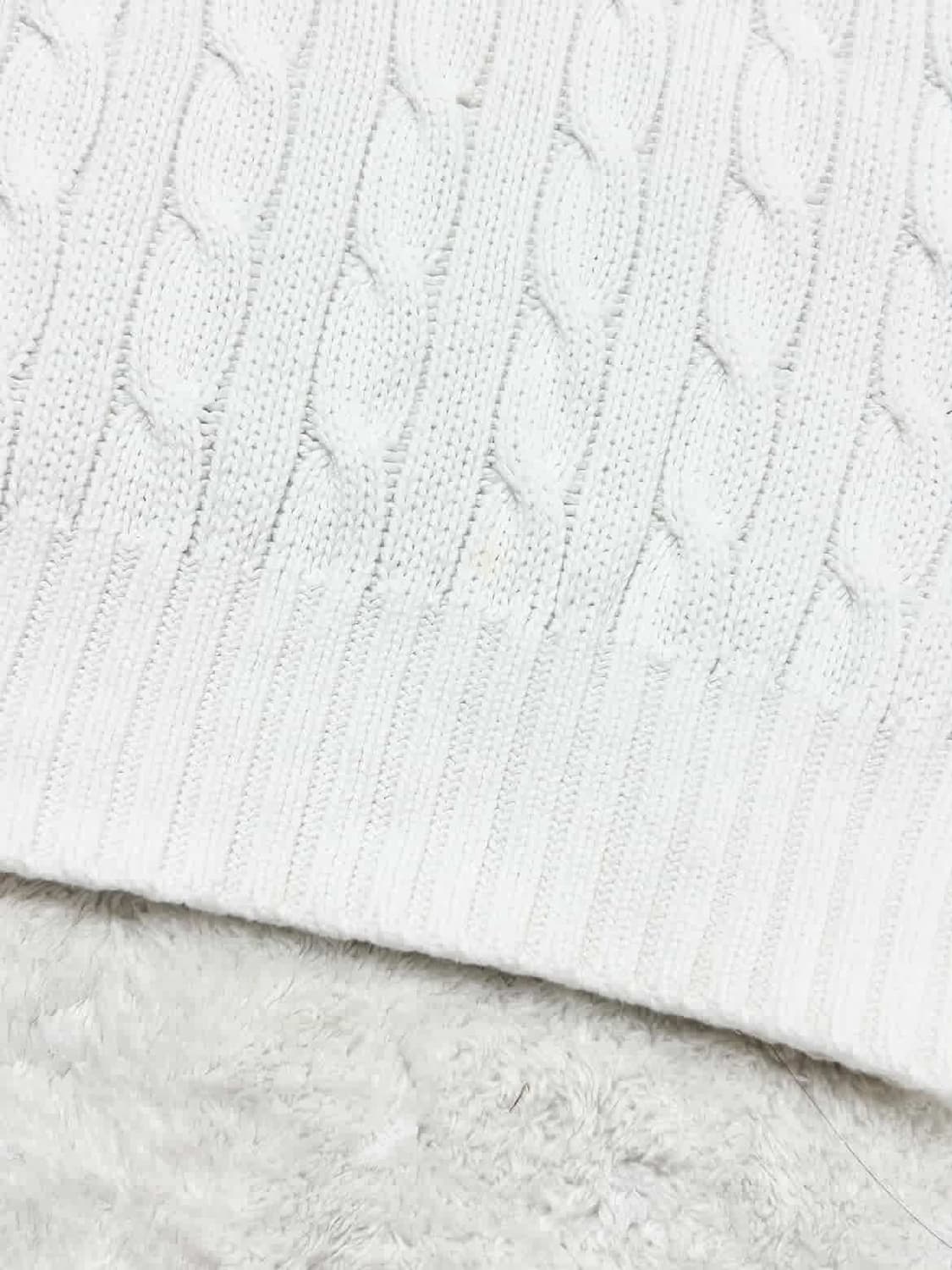 폴로 화이트 브이넥 케이블니트 상품이미지9