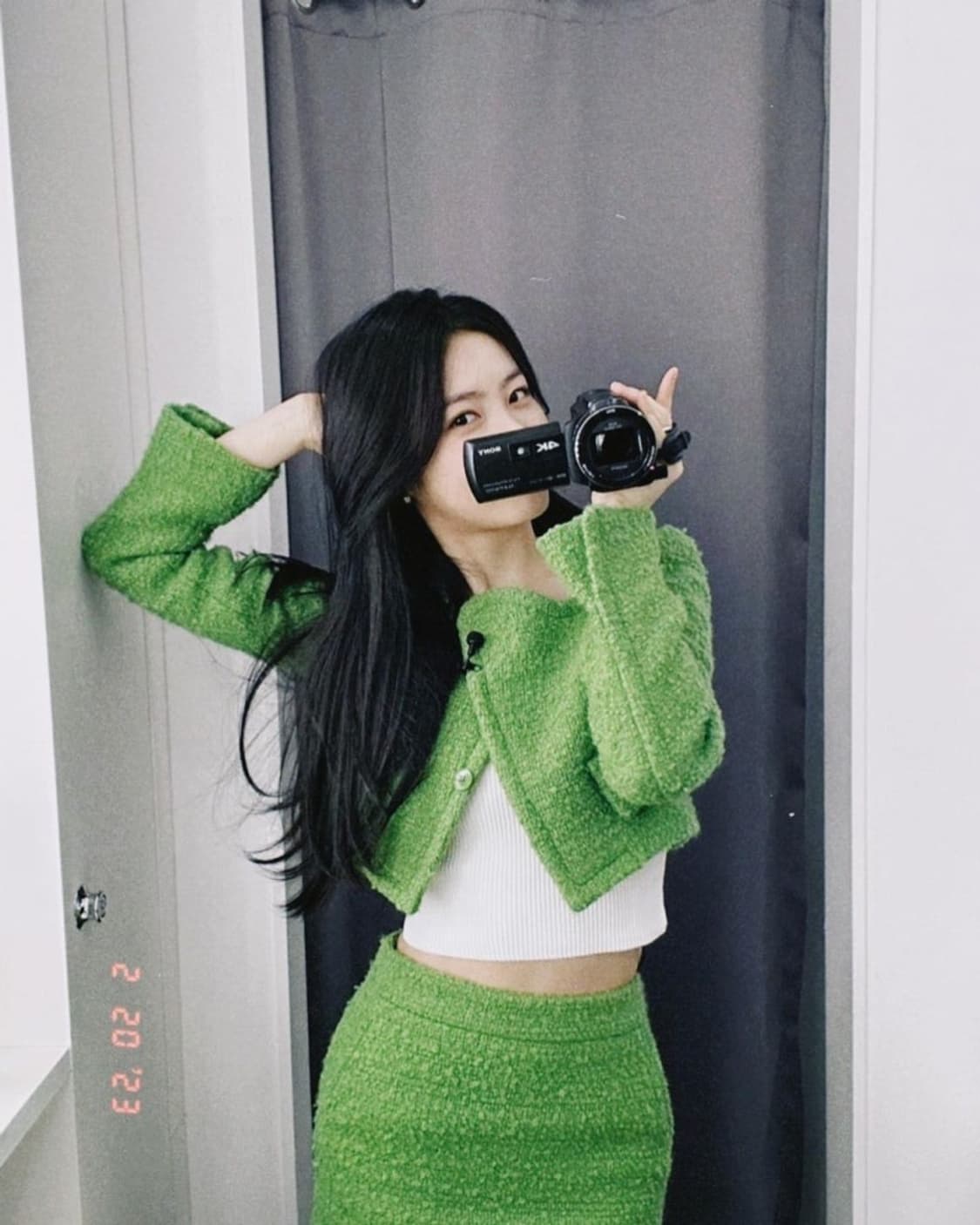 홀리데이 그린 부클 미니스커트 상품이미지2