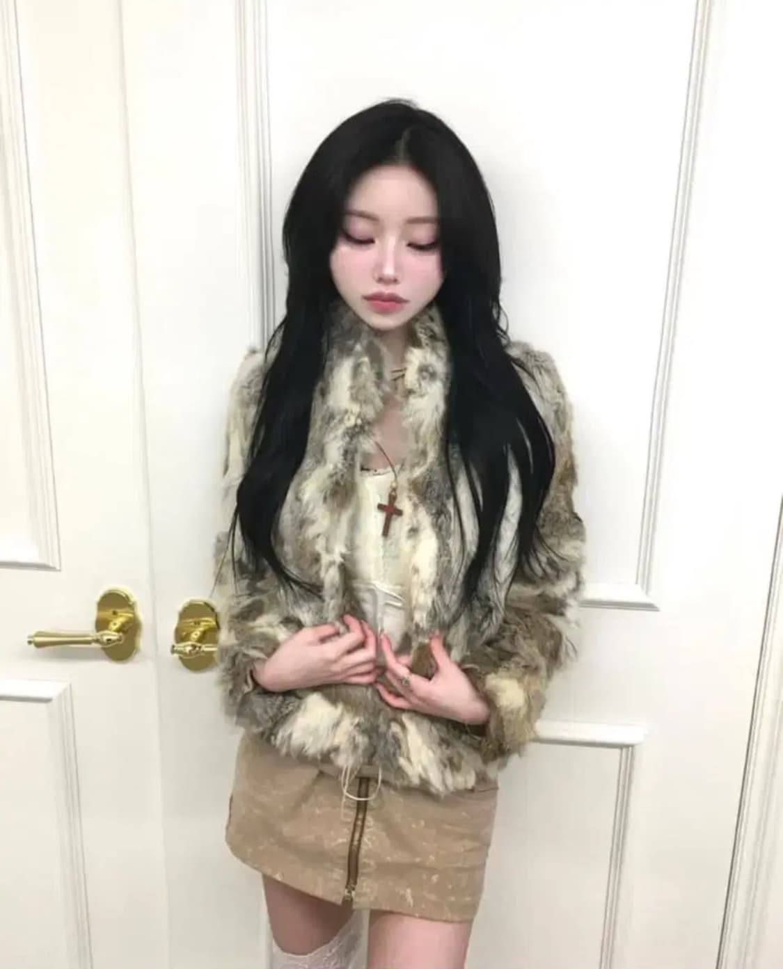 페어리 그런지 빈티지 믹스 퍼자켓 파우닝 샵오공이 데스라이즈 레이어룸 상품이미지1