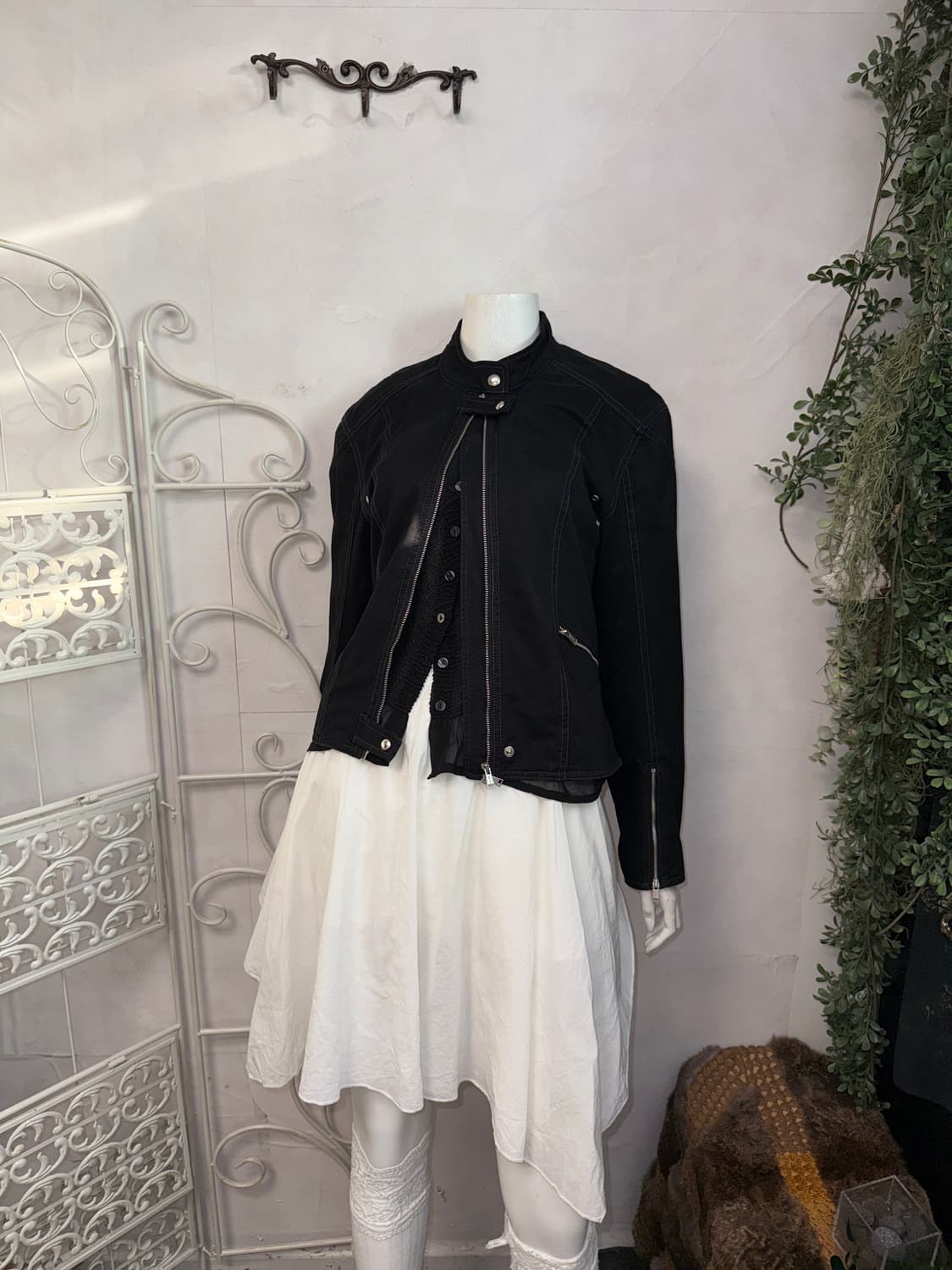 Matin Kim Cotton Biker Jumper Black 상품이미지9