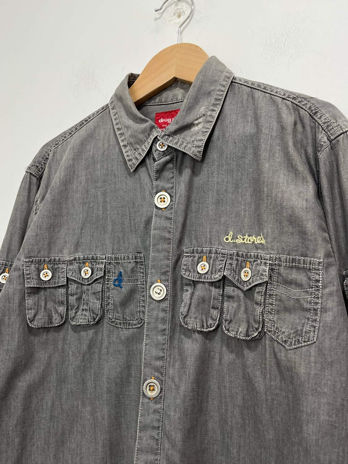 Drug store’s 미니 카고 포켓 돼지 패치 셔츠 상품이미지3