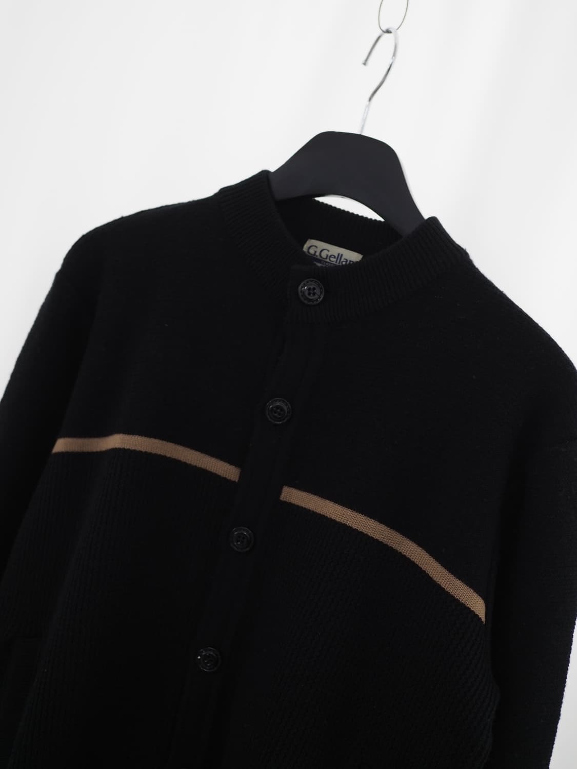 1990's vintage leather patch cardigan 상품이미지4