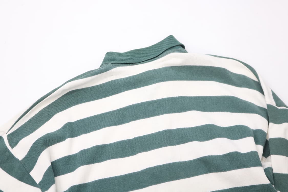 BASIE BRO'S 빈티지 그린 스트라이프 하프 집업 니트 스웻셔츠 상품이미지9