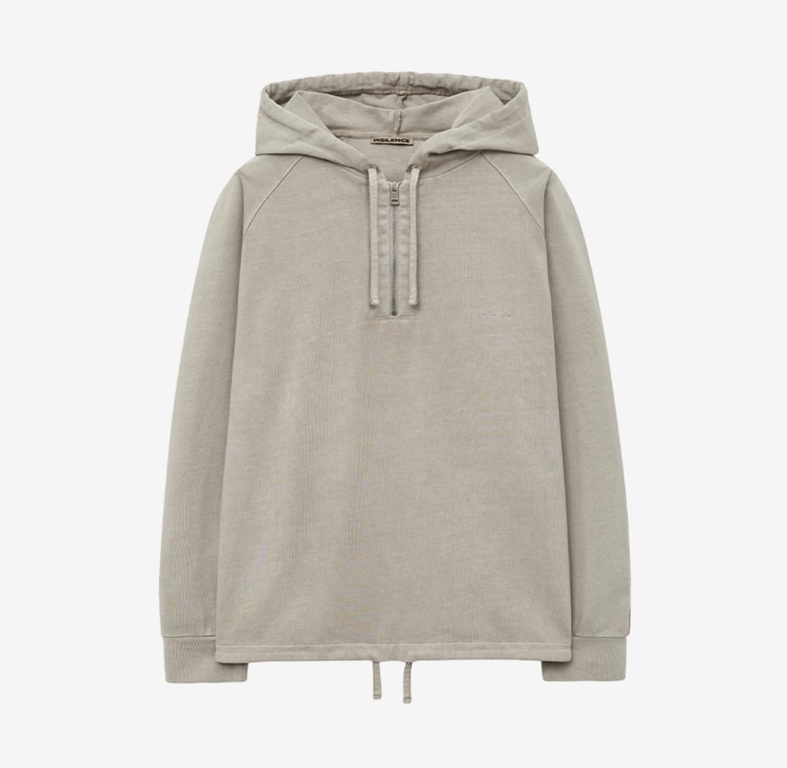 인사일런스 피그먼트 다이드 하프집 후디 sand grey (새상품)  상품이미지1