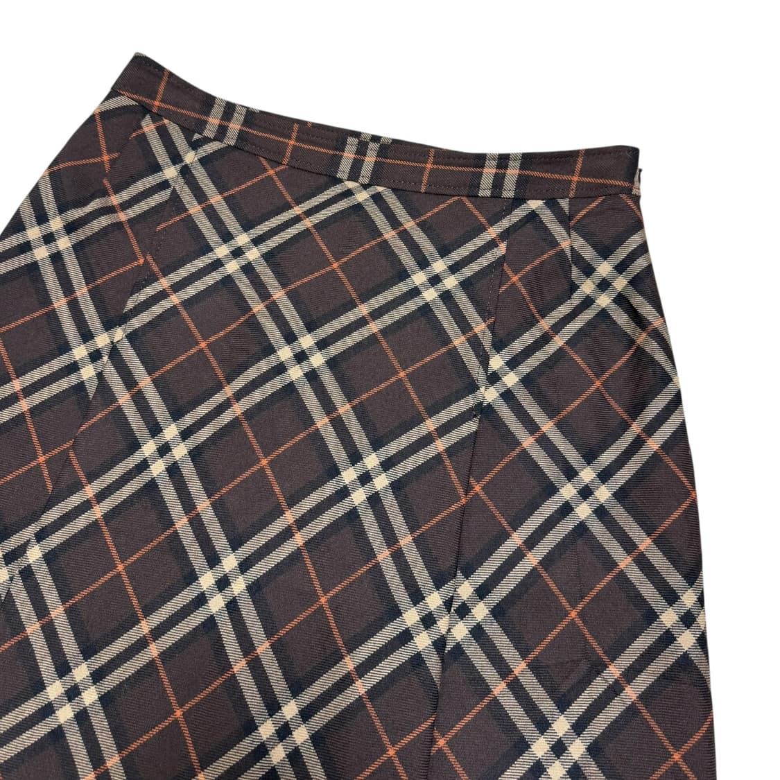 버버리 브라운 노바체크 플리츠 울 미디스커트 상품이미지3
