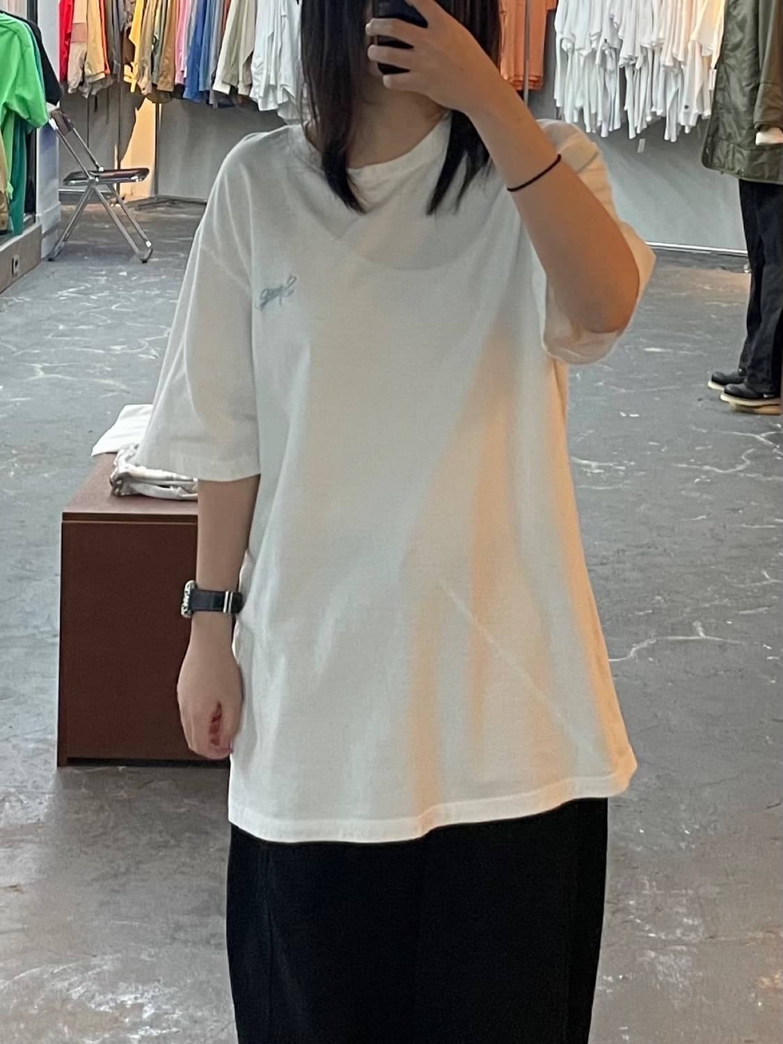 슈프림 스몰로고 화이트 오버핏 반팔 H1459 상품이미지1