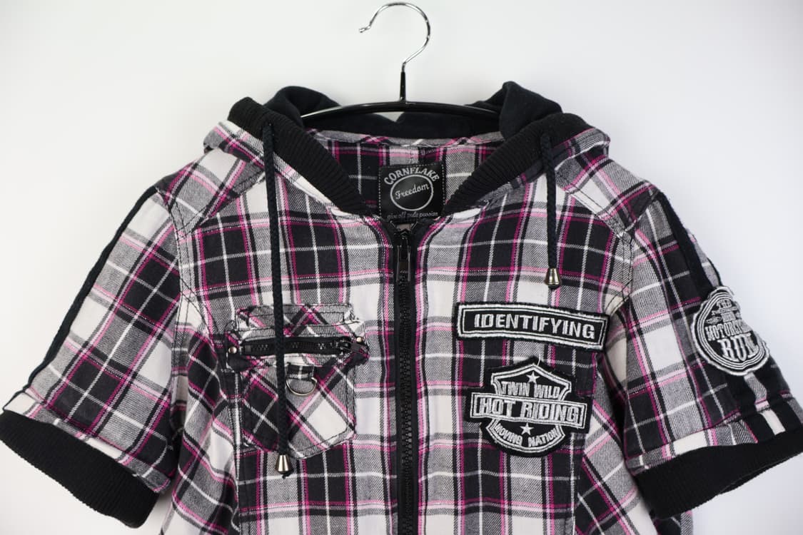 Jpn Y2K Checked Zip Up Hoodies  상품이미지6