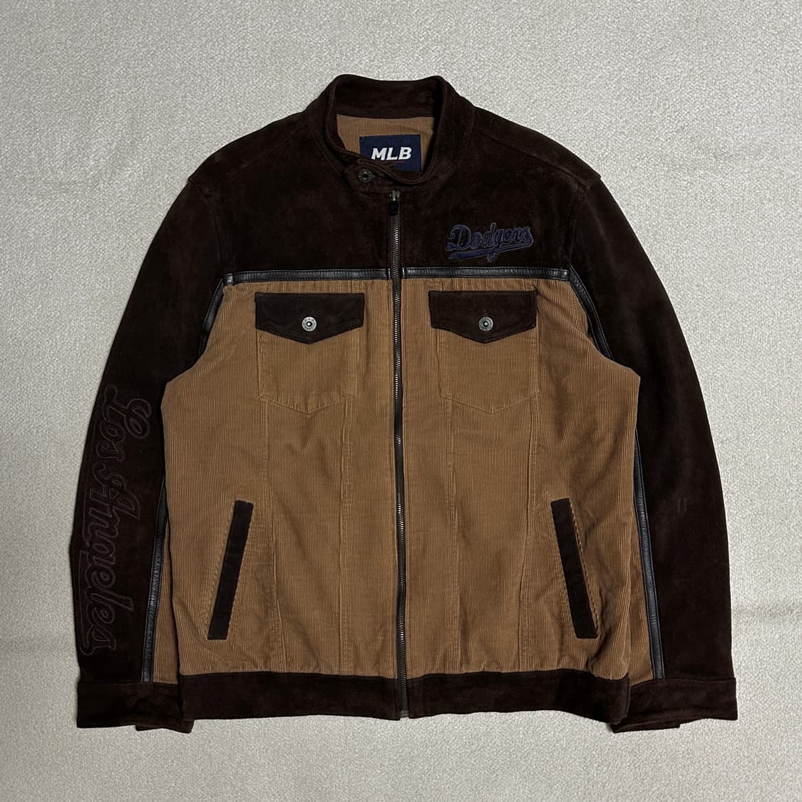 MLB LA다저스 코듀로이 가죽자켓 상품이미지2