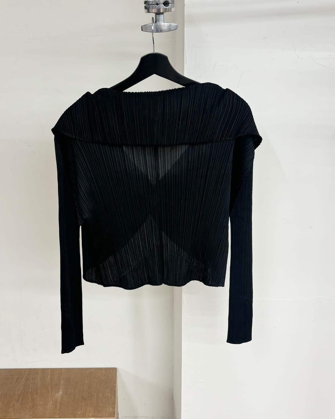 플리츠 플리즈 블랙 숄 카라 플리츠 가디건 상품이미지6