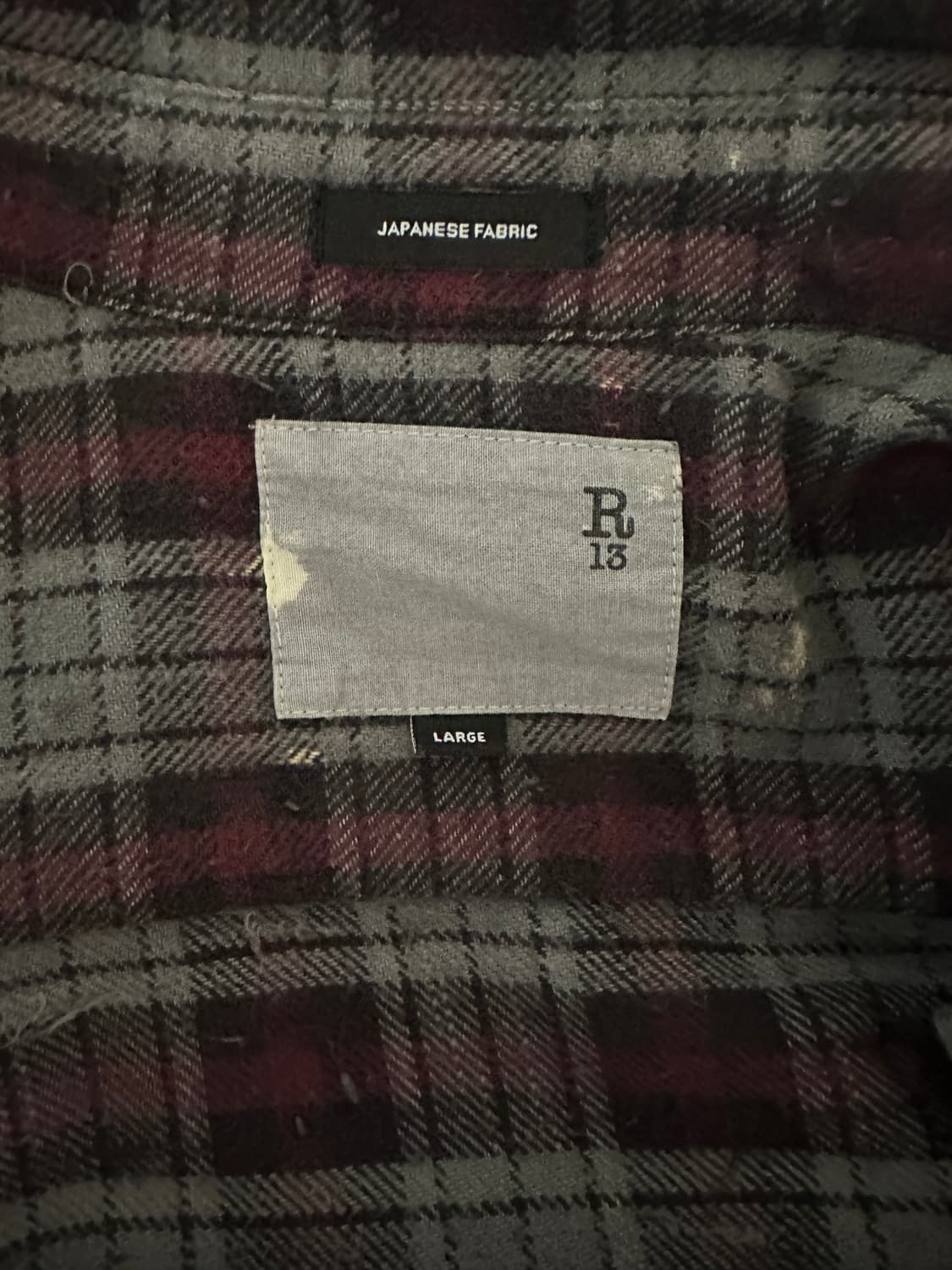 R13 체크셔츠 L 상품이미지3