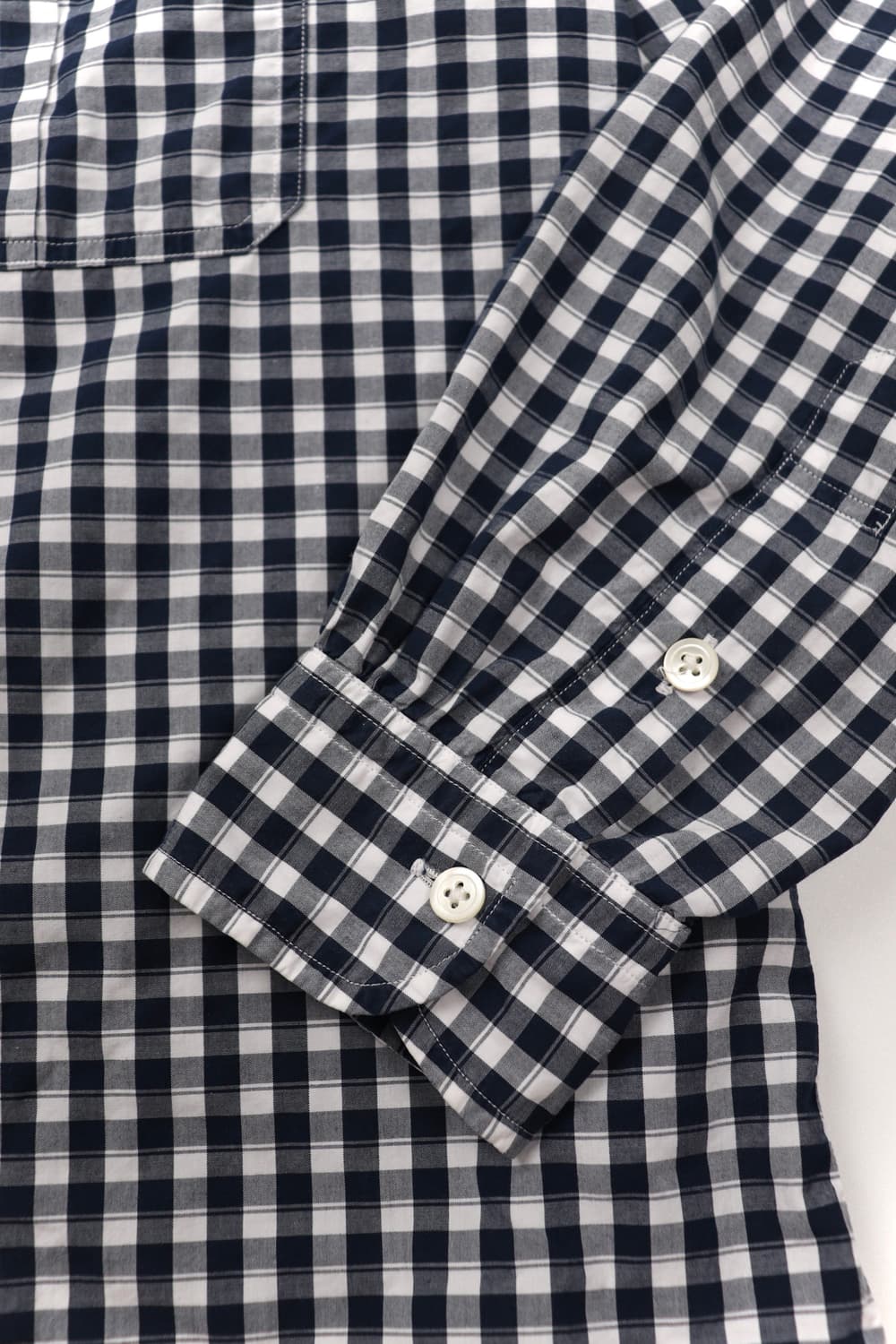 Porter classic 롤업 깅엄셔츠 Navy 상품이미지4