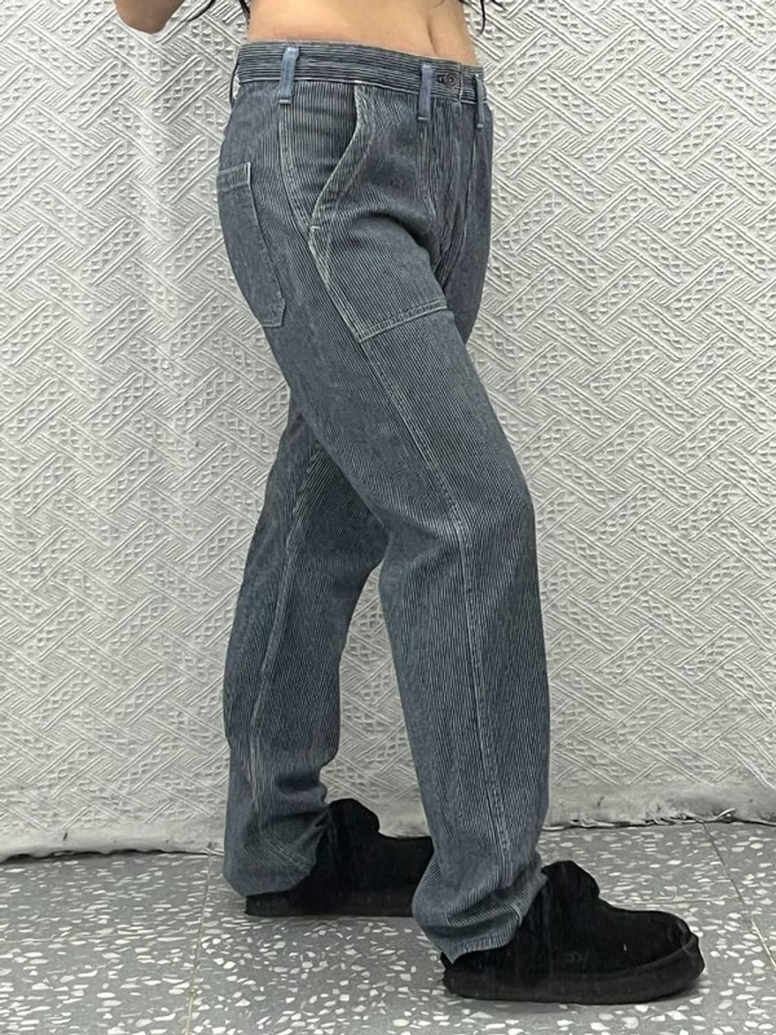 빈티지 빅포켓 유니크 스트라이프 면바지 M C06756 상품이미지1