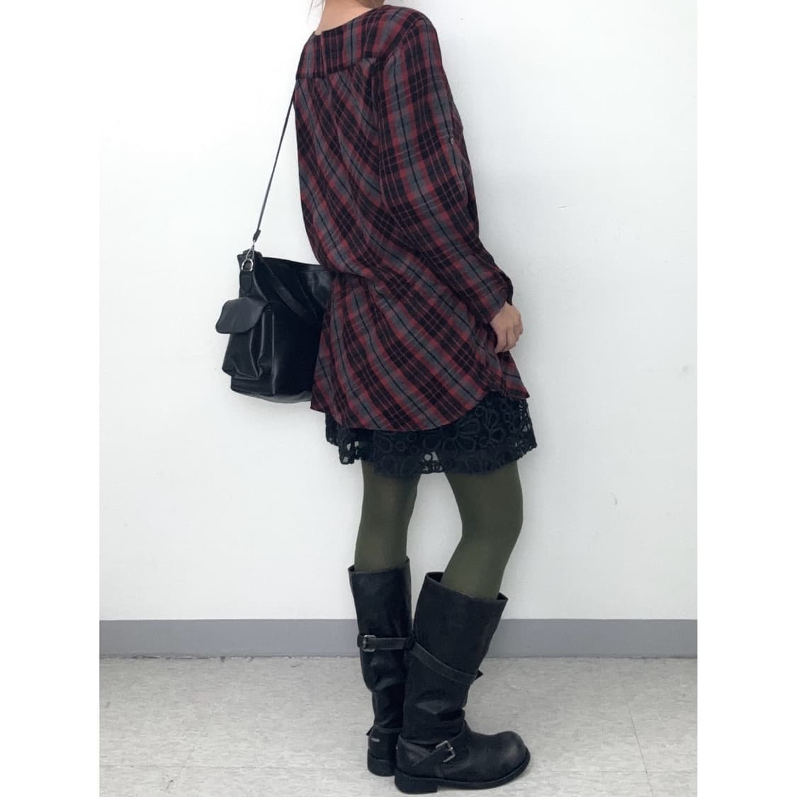 빈티지 체크 셔츠 원피스 상품이미지4