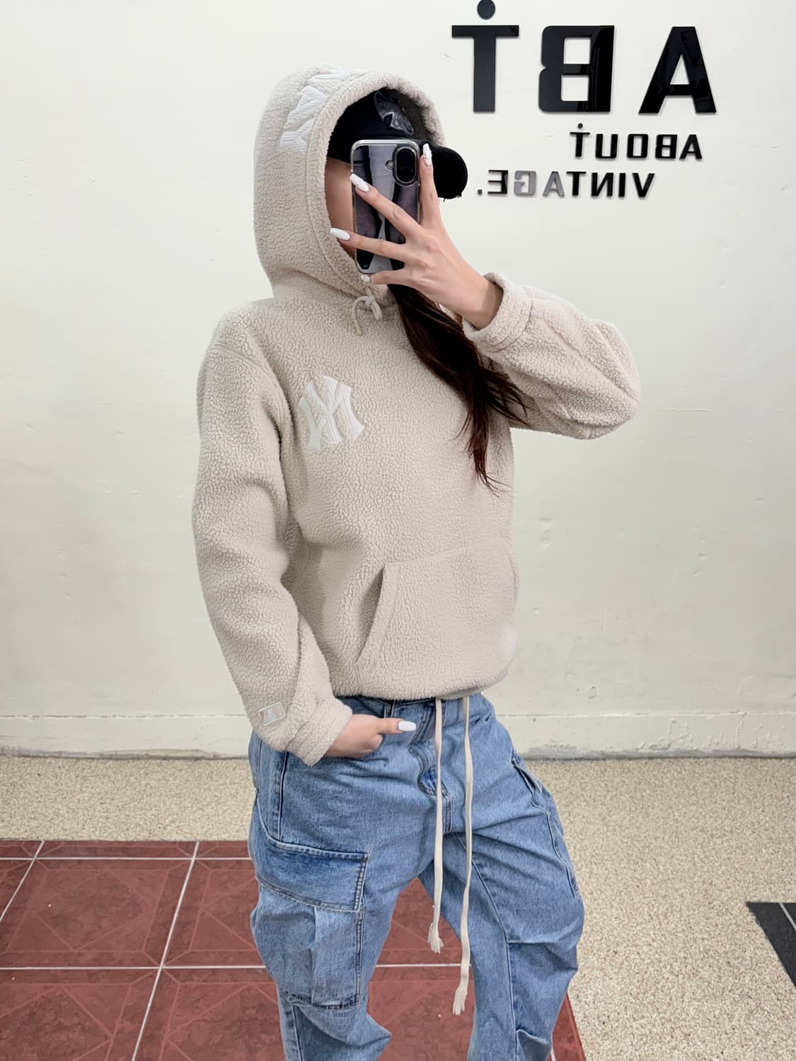 MLB 뽀글이 후리스 후드티 상품이미지4