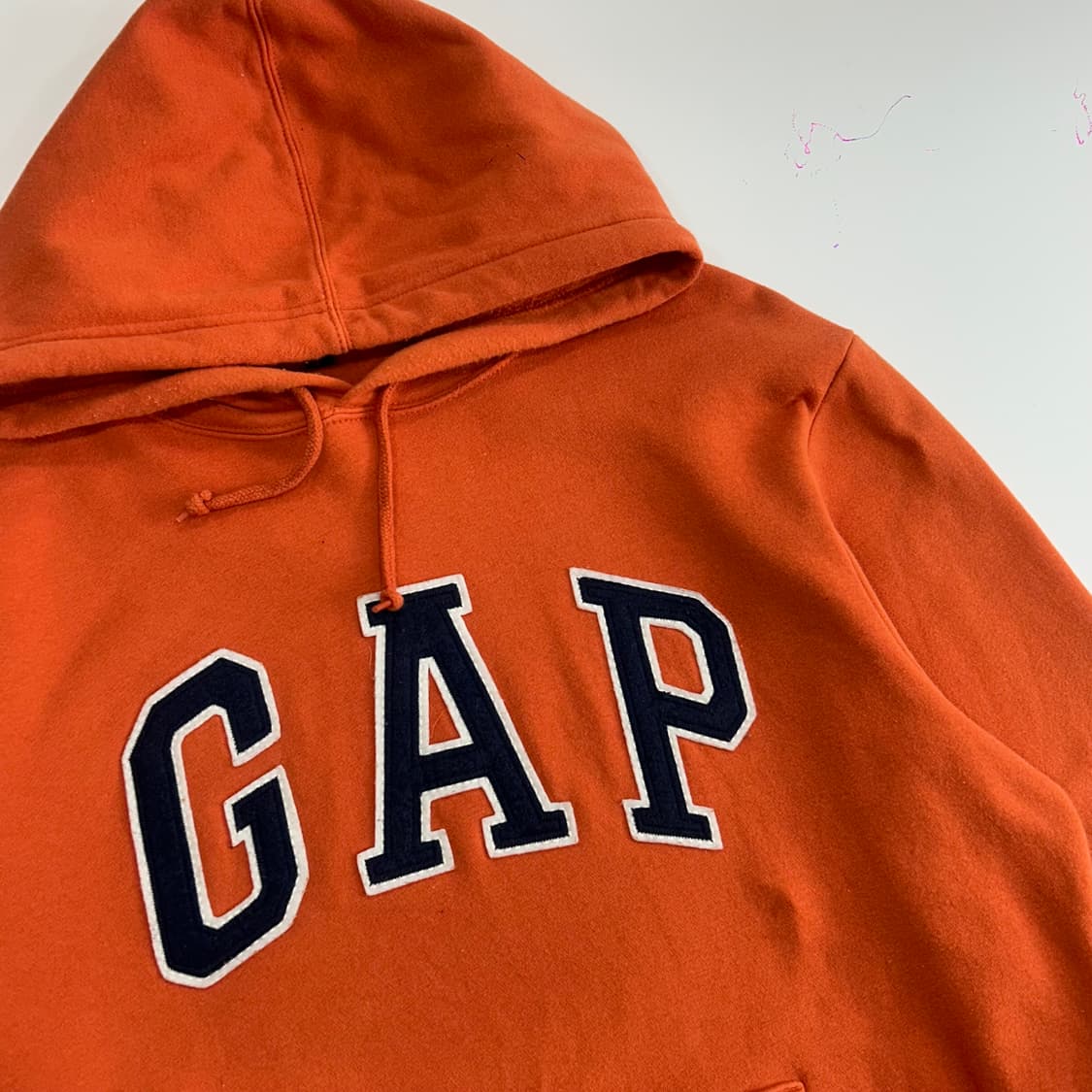 Gap 갭 네이비로고 오렌지 후드티 상품이미지4