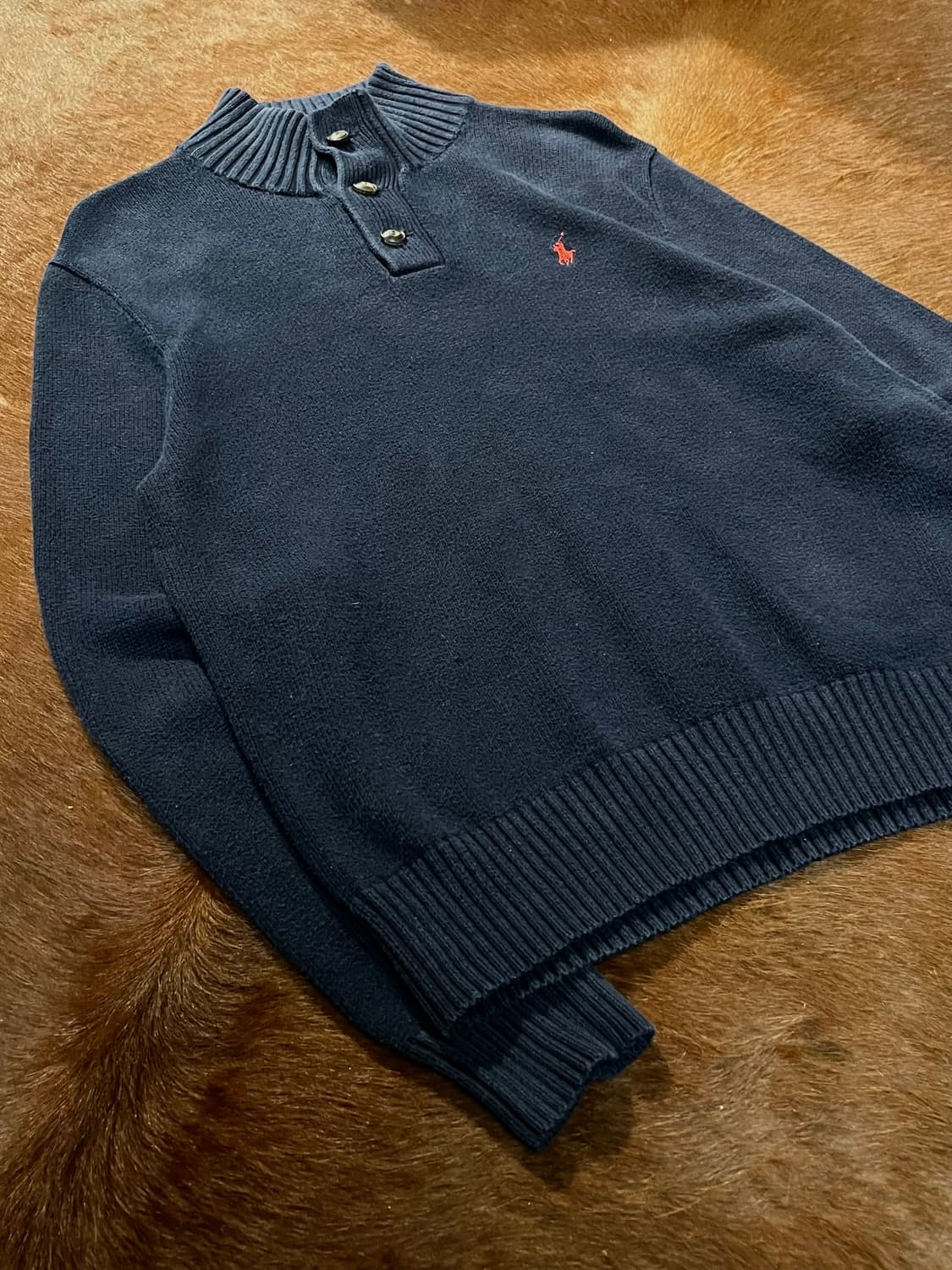 폴로 랄프로렌 포니로고 하프 버튼 니트 상품이미지5