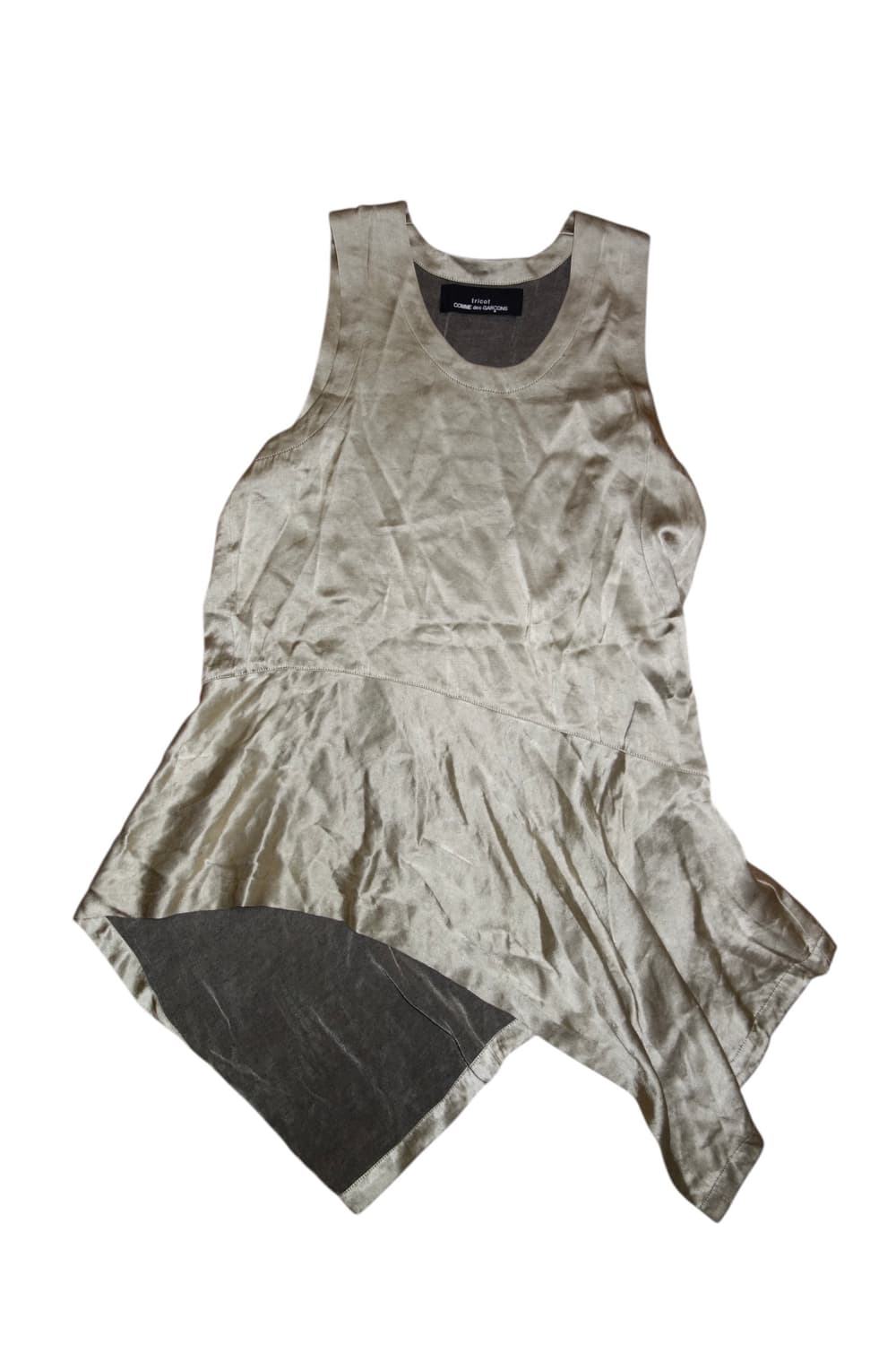 꼼데가르송 아시메트릭 컷 벨벳 슬리브리스 탑 상품이미지2