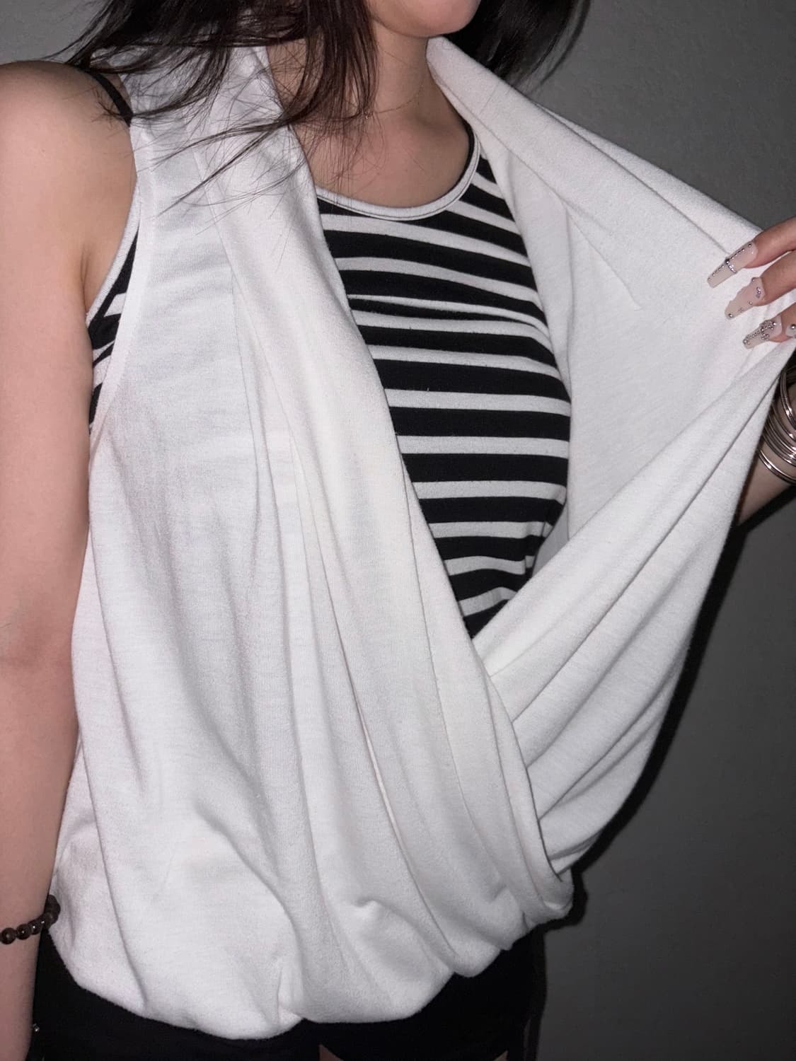 04 cecil mcbee layered drape stripe top  상품이미지3