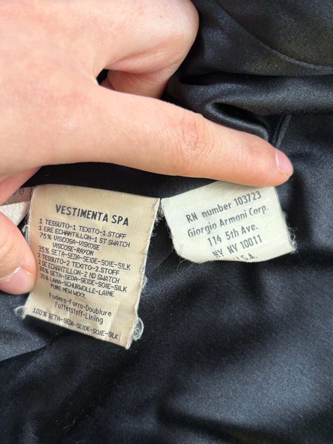 Giorgio Armani 조르지오 아르마니 벨벳 블랙 원버튼 블레이저 상품이미지9