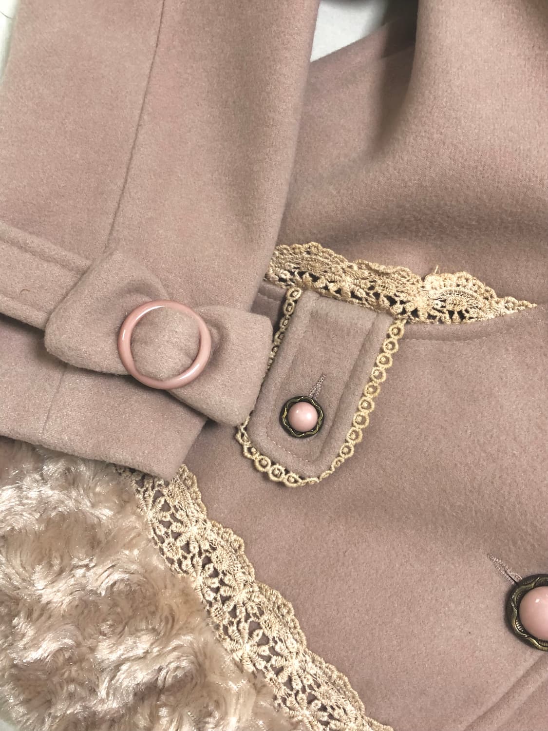 네고가능) 엑시즈팜 뮤트핑크 후드 코트 리즈리사 라떼갸루 히메갸루 상품이미지3