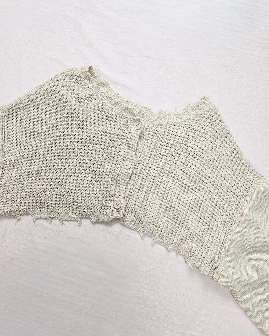 모에소매 벌룬 슬리브 크롭 니트/ 그런지 y2k 라떼갸루 상품이미지3