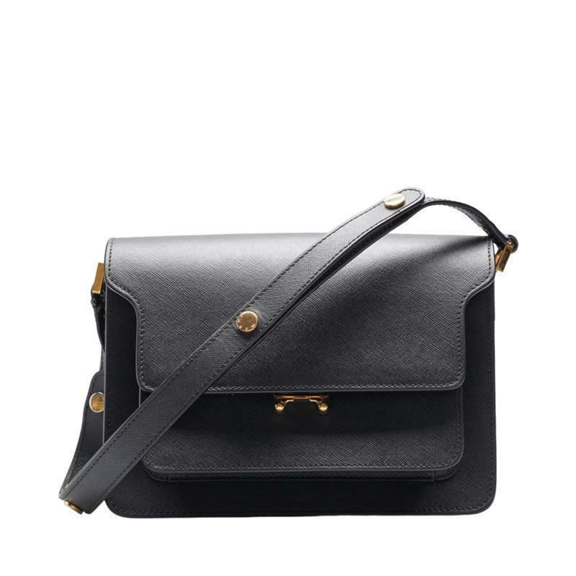 (중고) 마르니 블랙 사피아노 트렁크 미듐 숄더백 상품이미지1