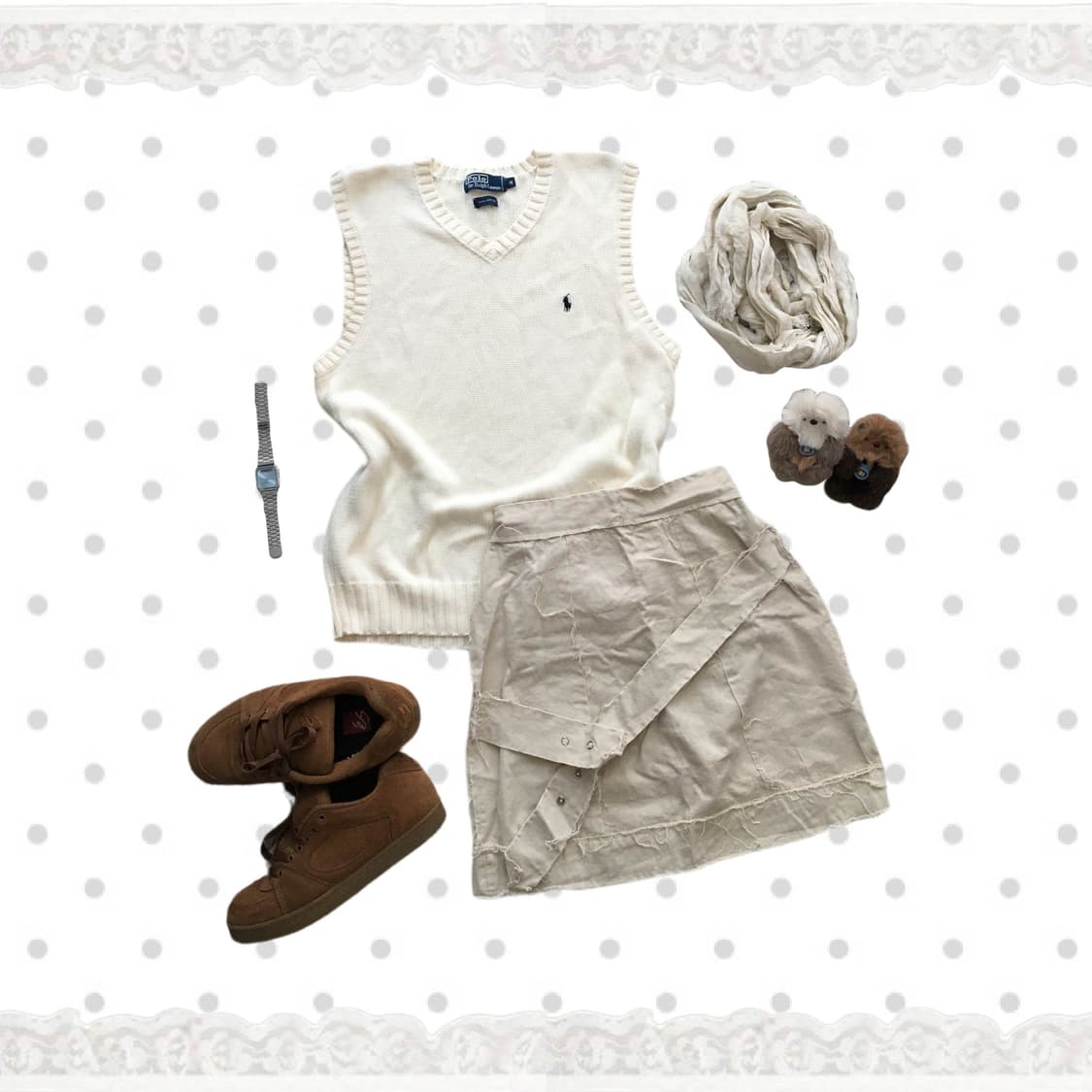 polo ivory girl set (2p) 상품이미지1