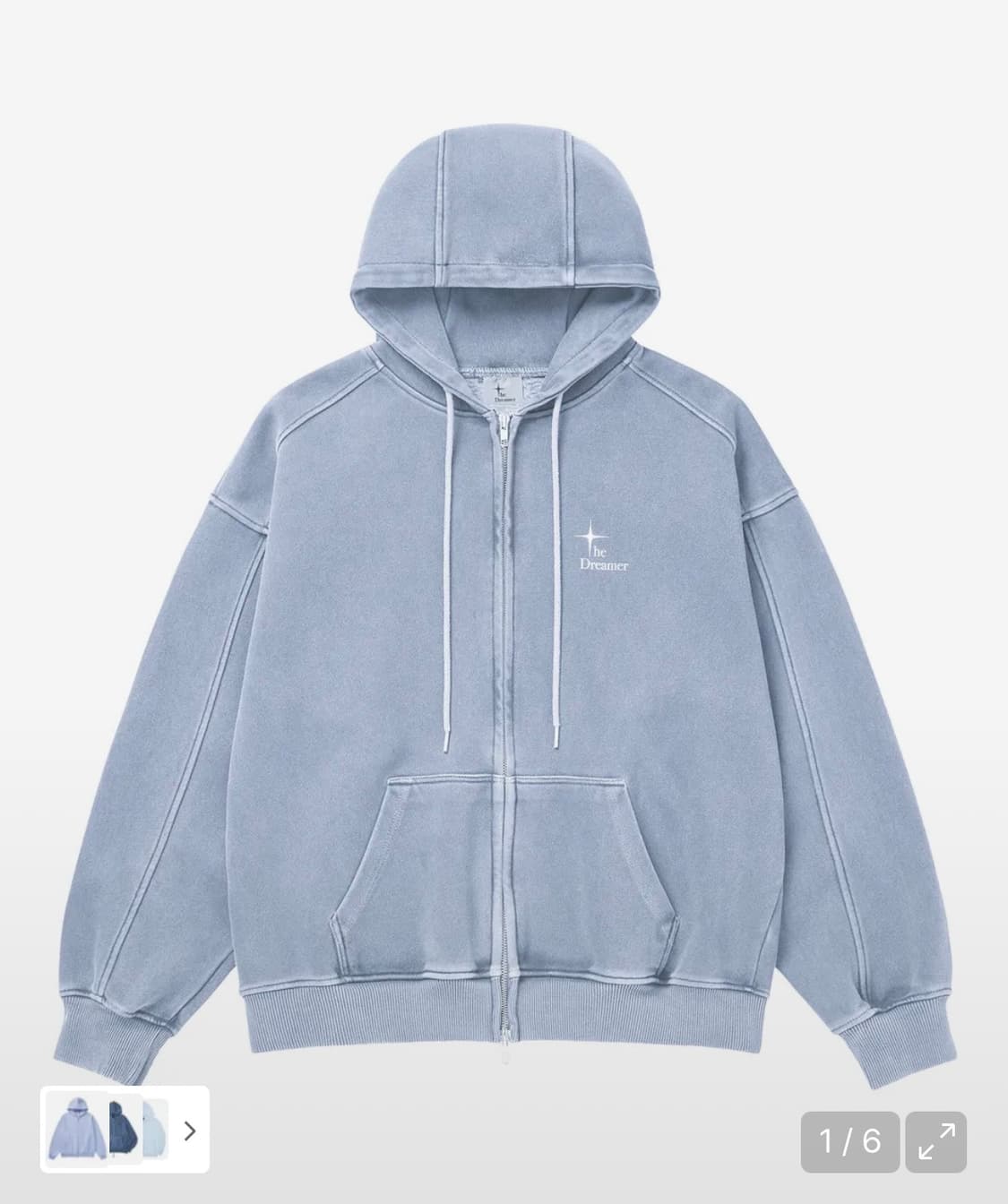 더드리머 피그먼트 집업 후디 M 상품이미지1