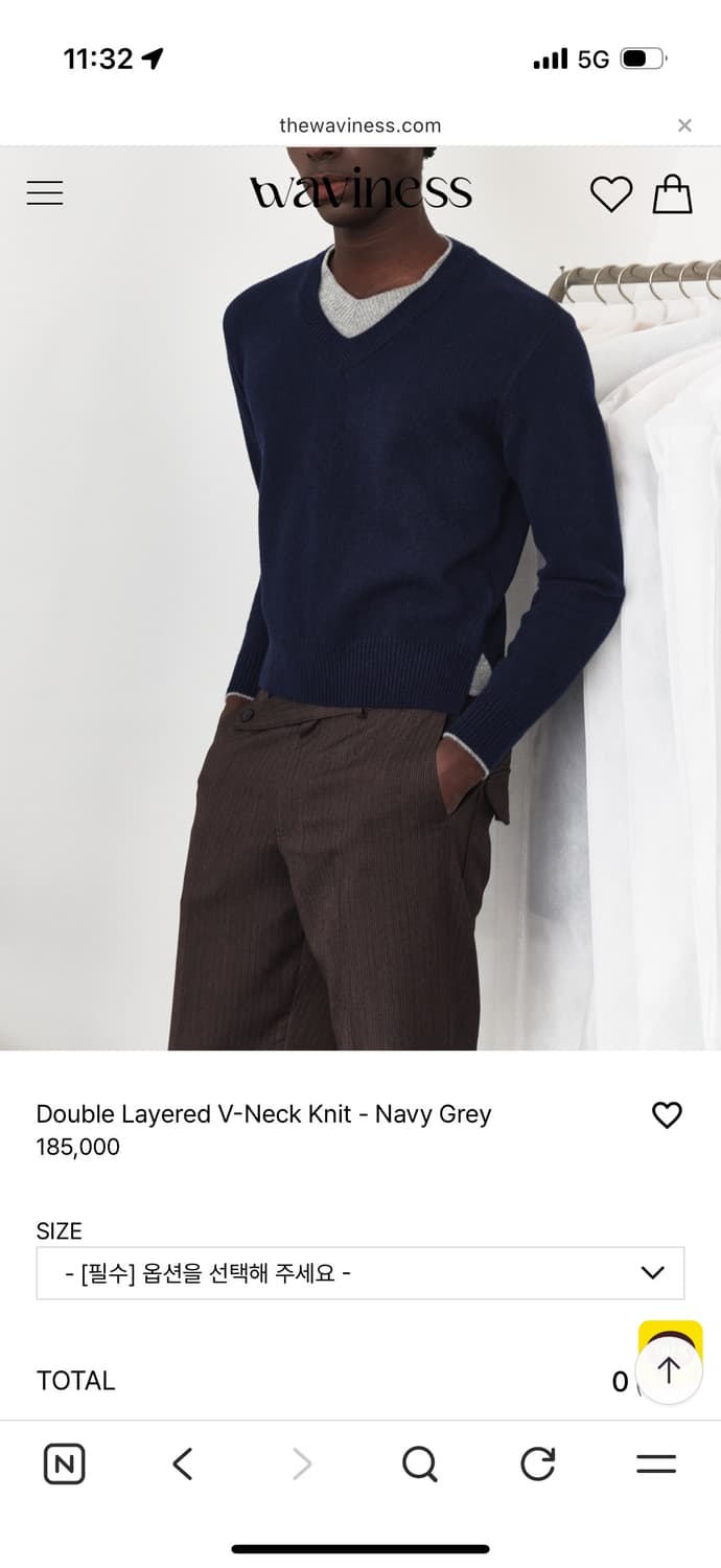 웨이비니스 26ss 브이넥 니트 상품이미지2