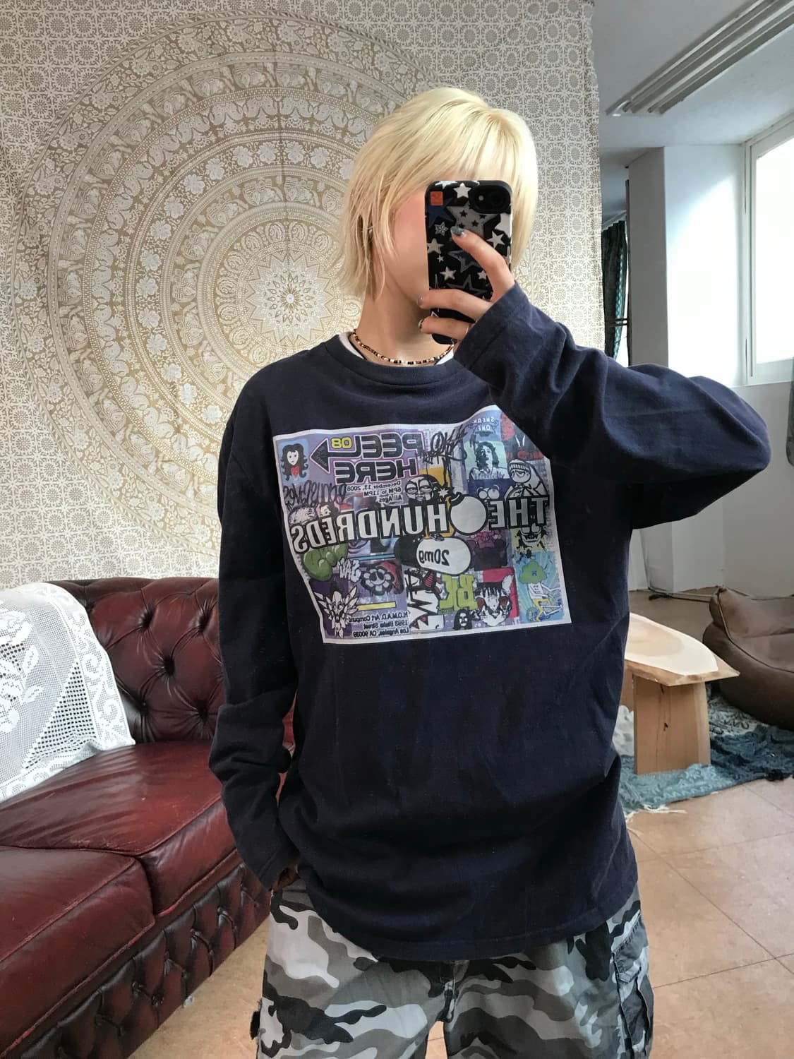 The hundreds 프린팅 롱슬리브 긴팔 티  상품이미지1