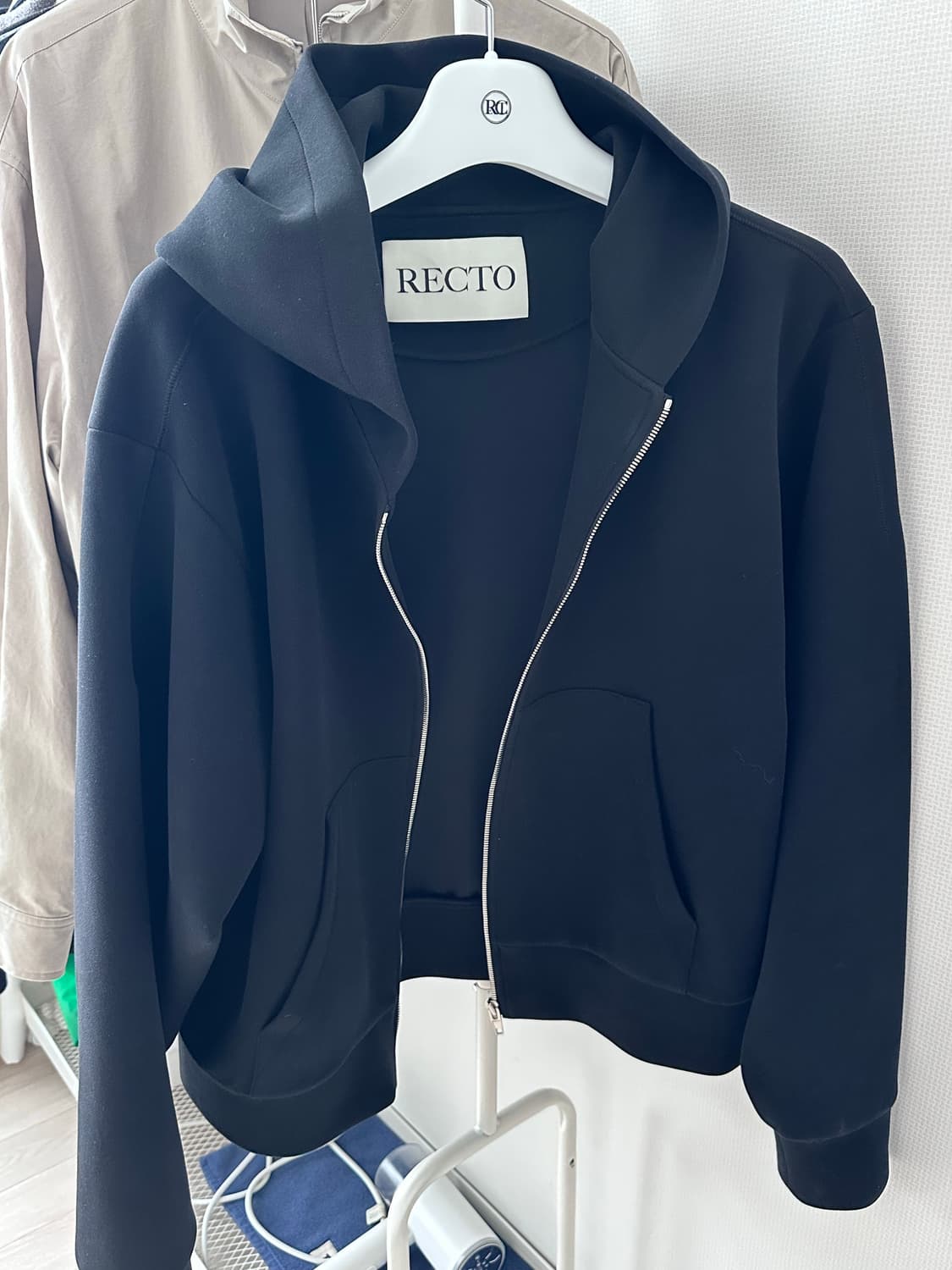 렉토 로고 디테일 후드 집업 블랙 L 상품이미지2