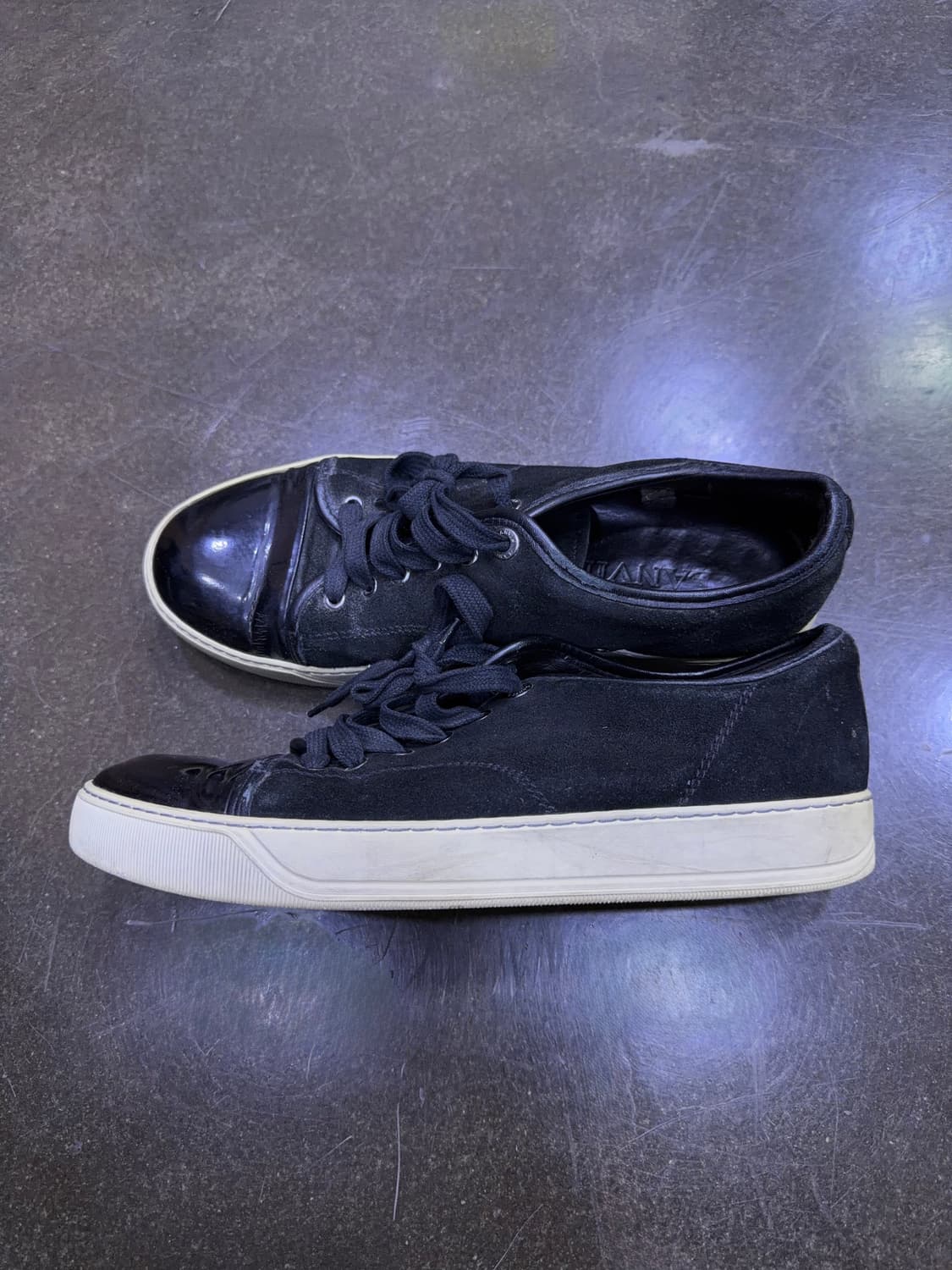 랑방 벨루어 스웨이드 레더 블랙 스니커즈 7 (260) 상품이미지6