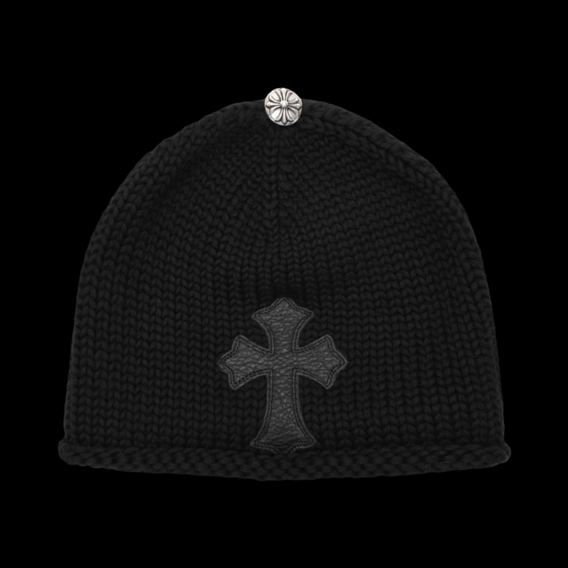 크롬하츠 크로스 레더 패치 비니 블랙 상품이미지1