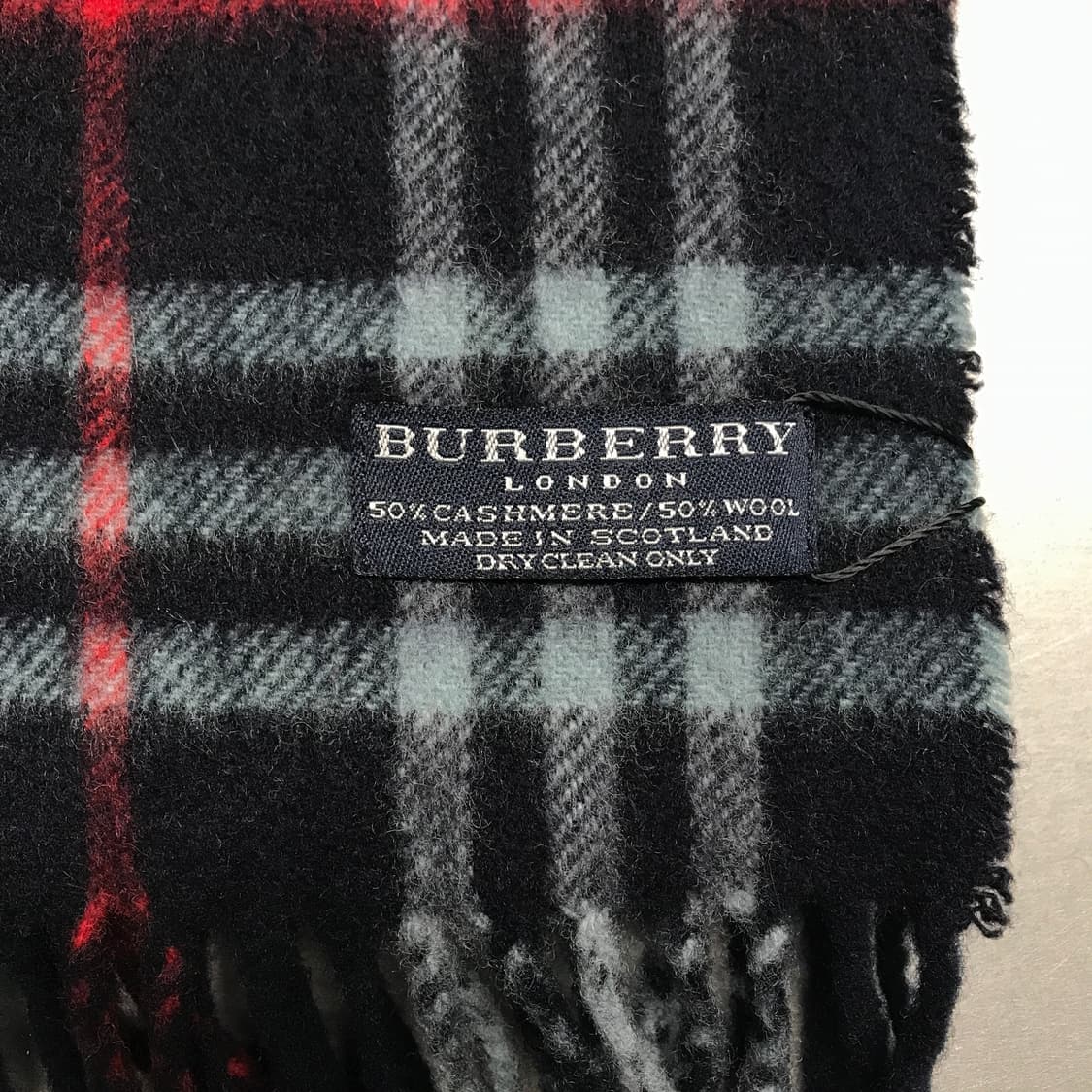 버버리 정품 캐시미어/울 머플러 네이비 상품이미지4