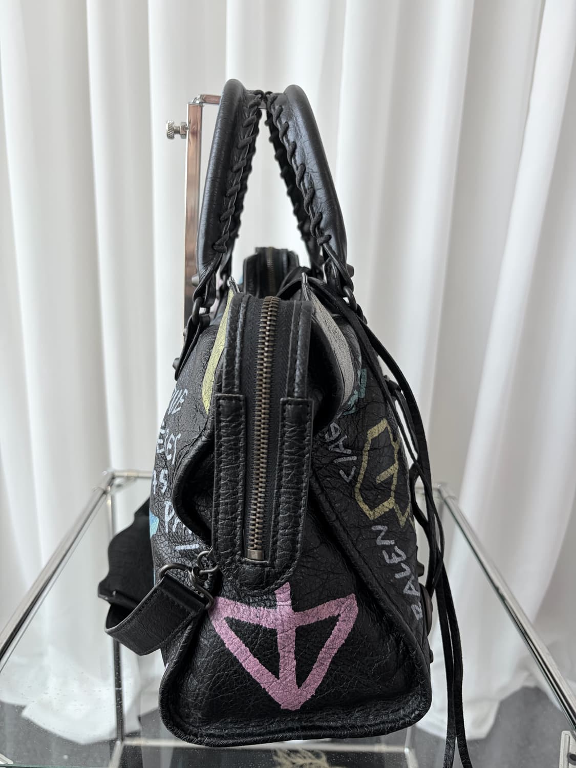 발렌시아가 그래피티 시티 모터백 블객 상품이미지8