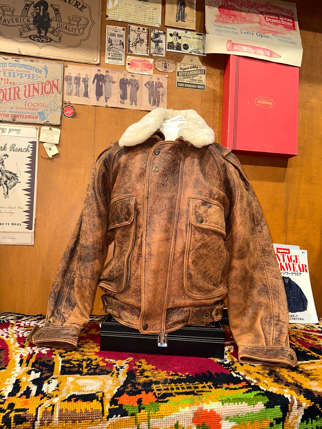 ( L-XL ) 가죽자켓 봄버자켓 a2가죽자켓 빈티지가죽 봄버자켓 상품이미지4