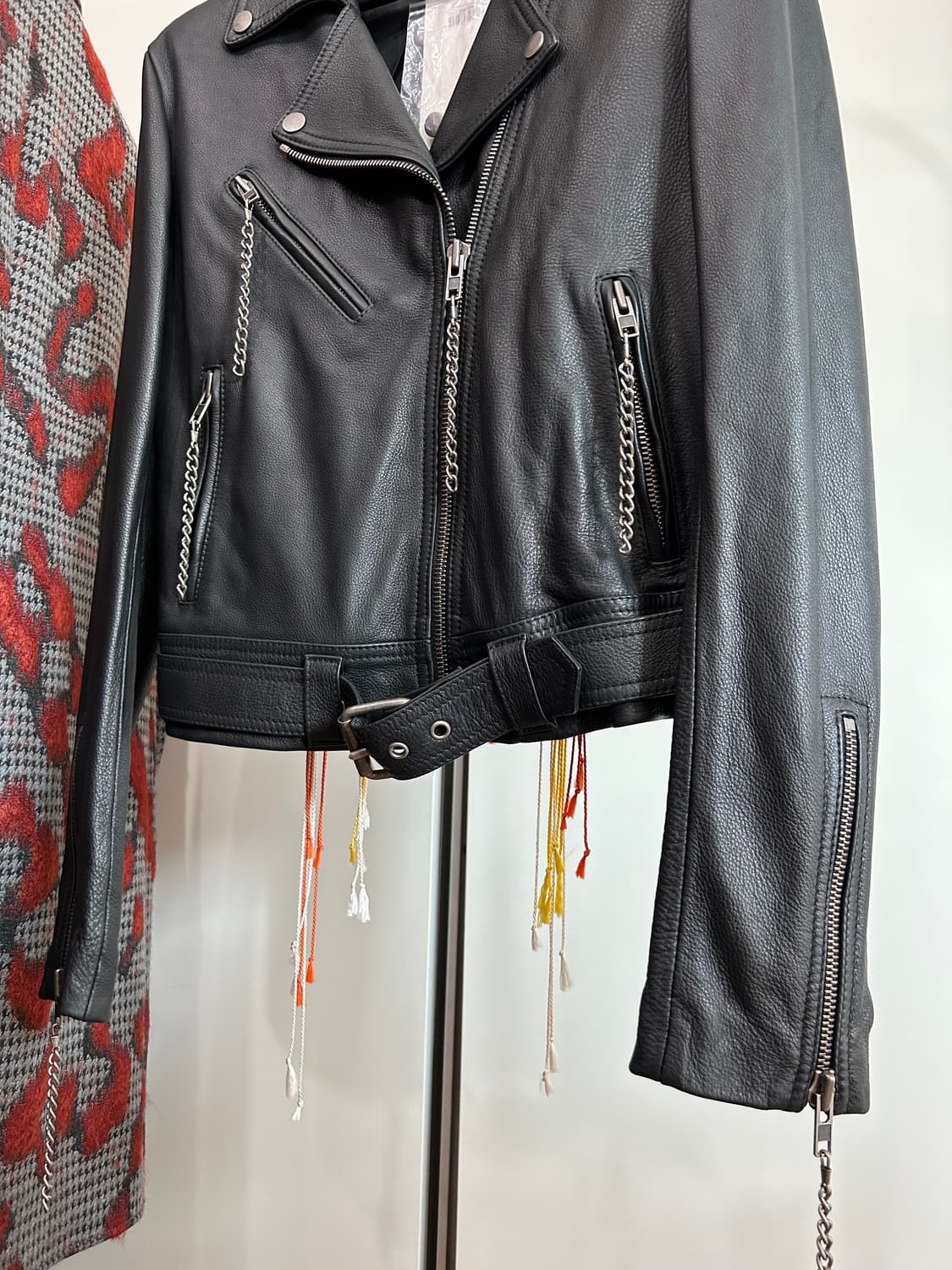 마르지엘라 불꽃 장식 가죽자켓 상품이미지5