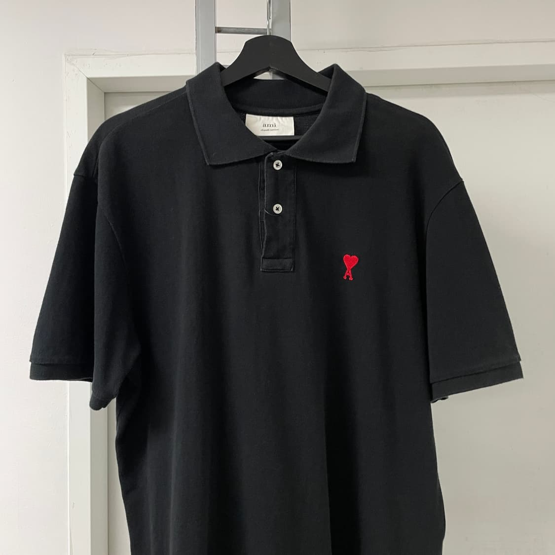 AMI 아미 PK 반팔 카라티 블랙 XL 상품이미지2