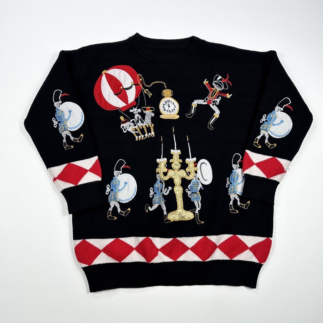 VTG 빈티지 캐릭터 자수 블랙 니트 (S) 상품이미지2
